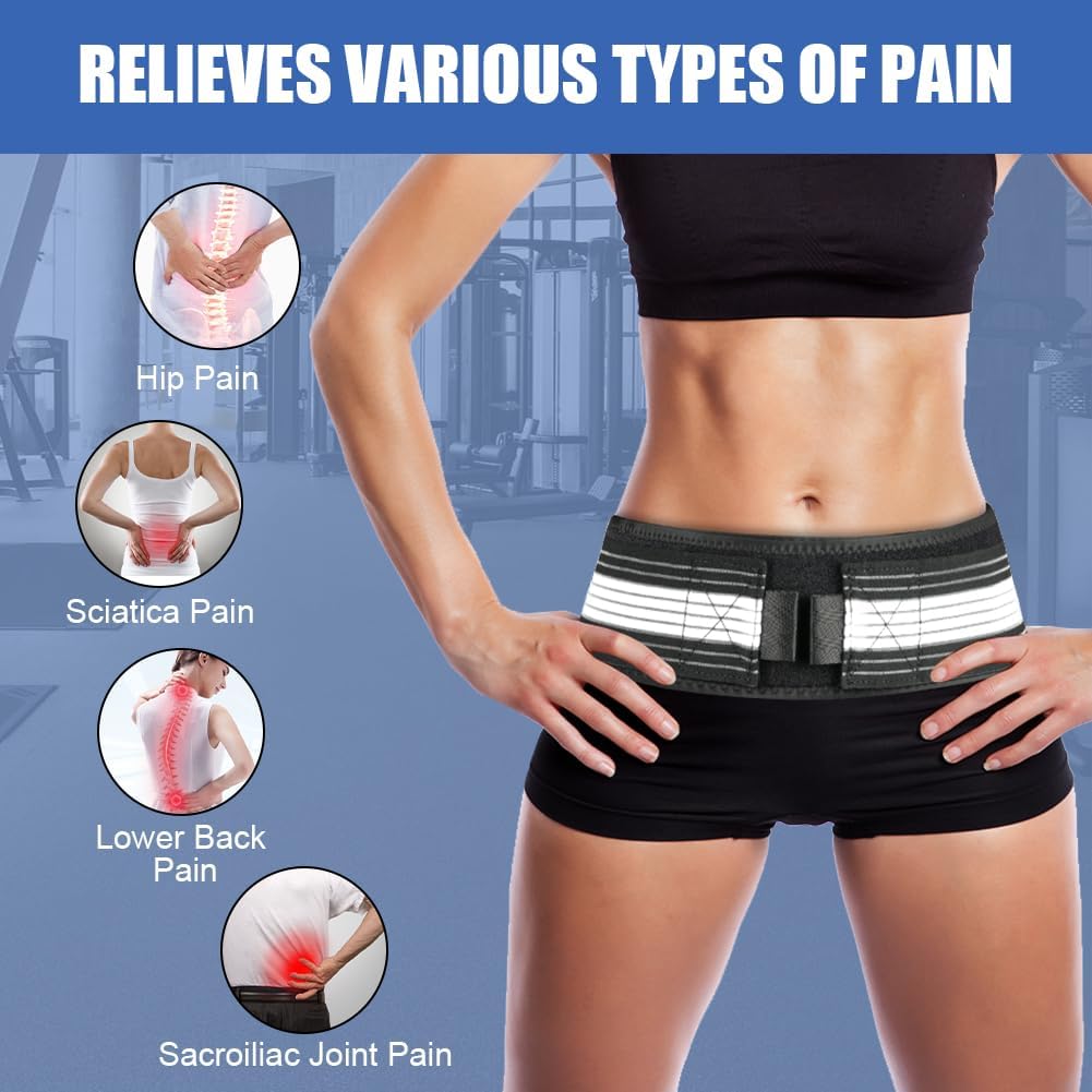 Thumbnail 3 de AOGOE cintura sacroiliaca regolabile per sciatica e mal di schiena, supporto elastico con velcro