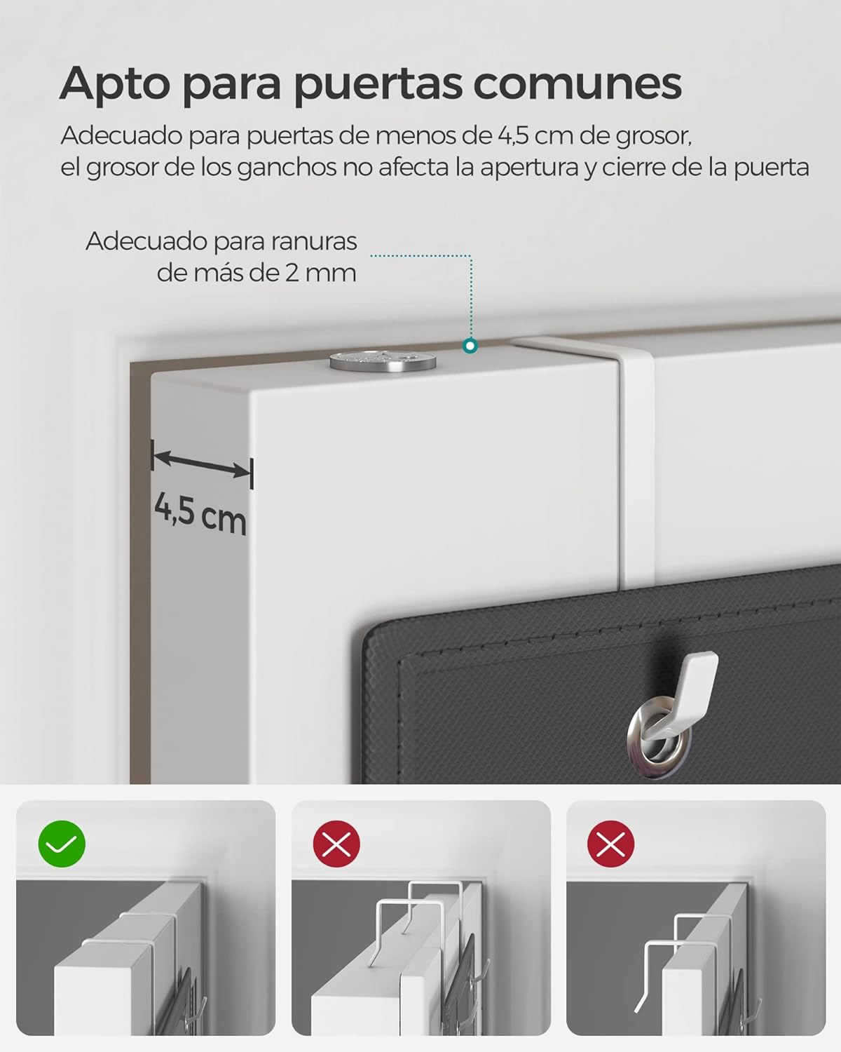 Thumbnail 5 de Songmics Organizador Colgante de Puerta con 4 Bolsillos