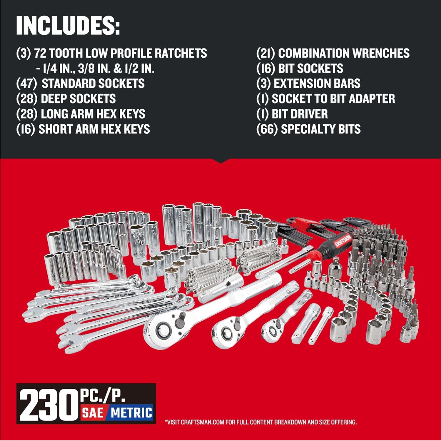 Detalle 2 de CRAFTSMAN CMMT45306 230Pc Tool Set
