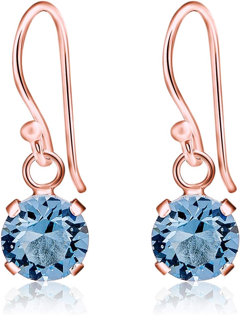 Thumbnail 1 de DTPSilver Damen Haken-Ohrringe aus 925 Sterling Silber rosévergoldet mit Swarovski Elements Kristallen – Ø 6 mm