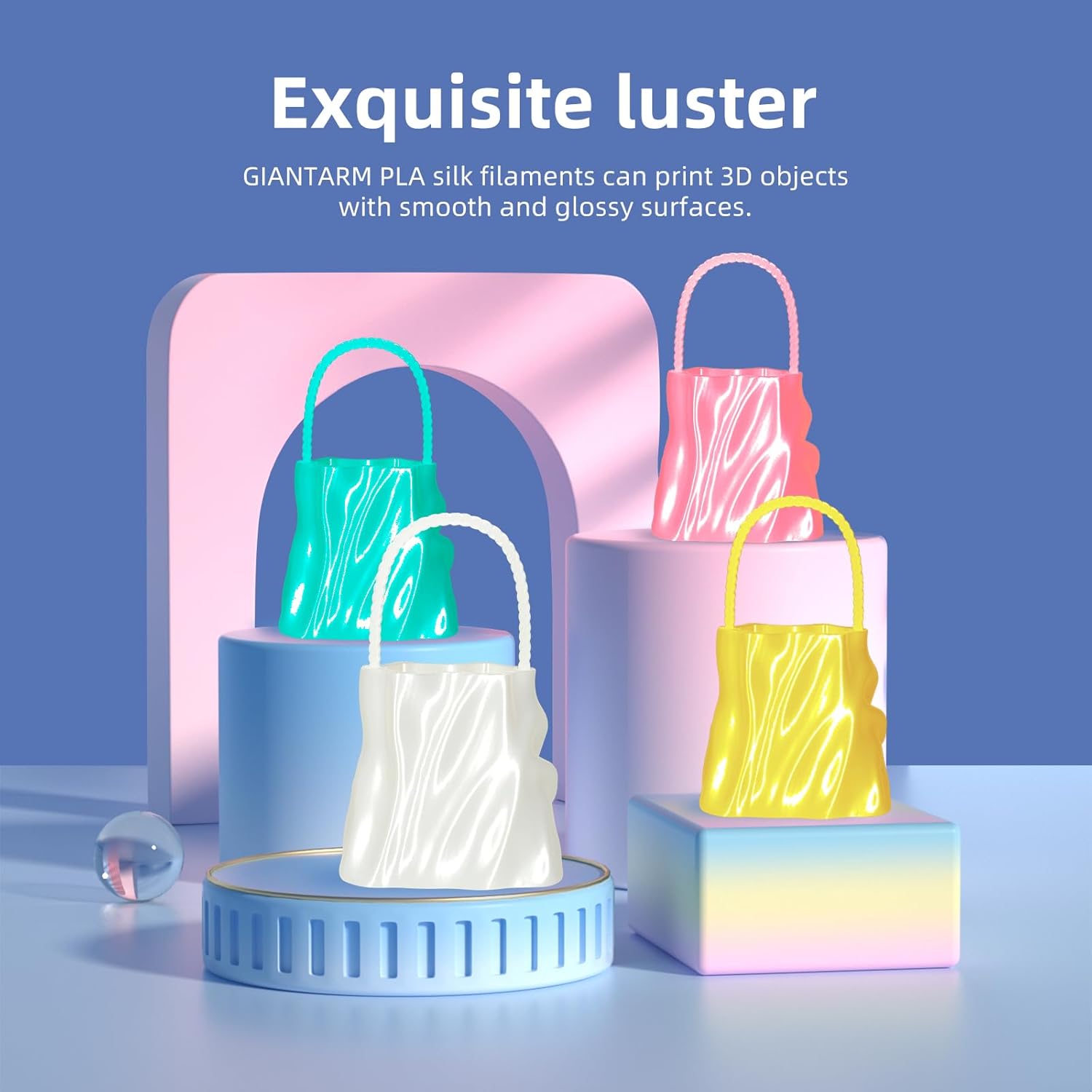 Thumbnail 1 de GIANTARM PLA Filament 1,75 mm „Marmor“, 1 kg Spule für FDM-3D-Drucker