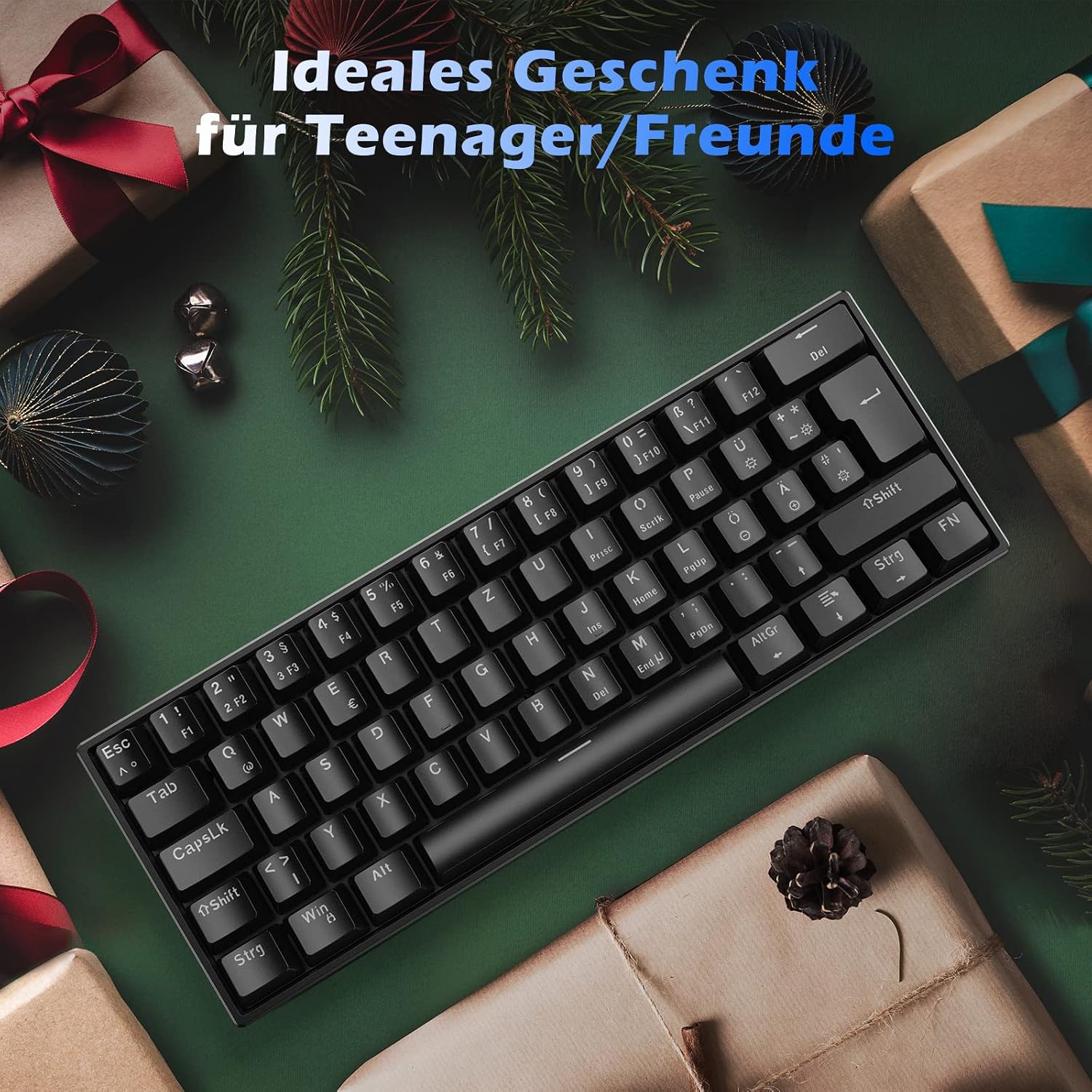 Thumbnail 6 de TECURS Mechanische Gaming Tastatur 61 Tasten ⌨