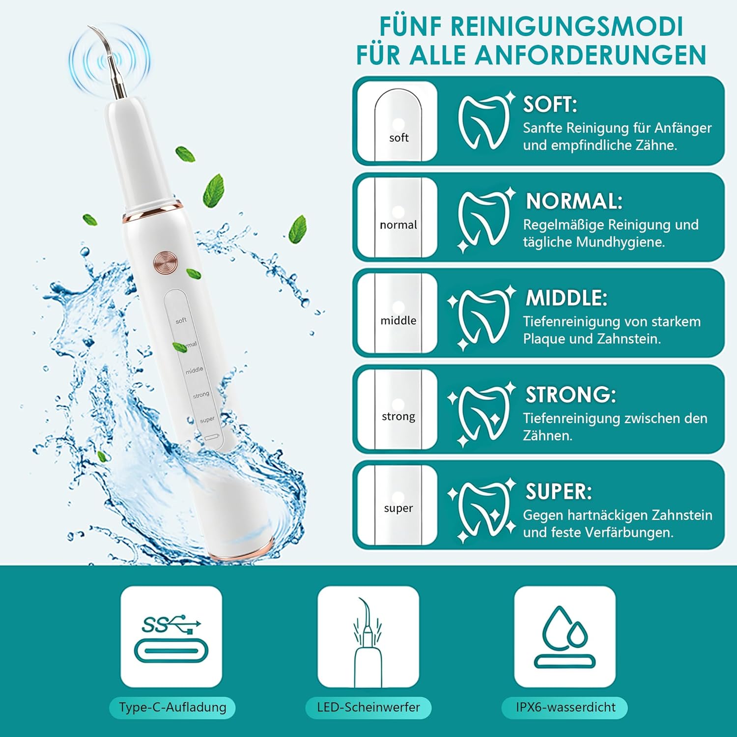 Thumbnail 2 de FIVAVA Pulizia Denti per Cani e Gatti: kit ricaricabile con 5 modalità