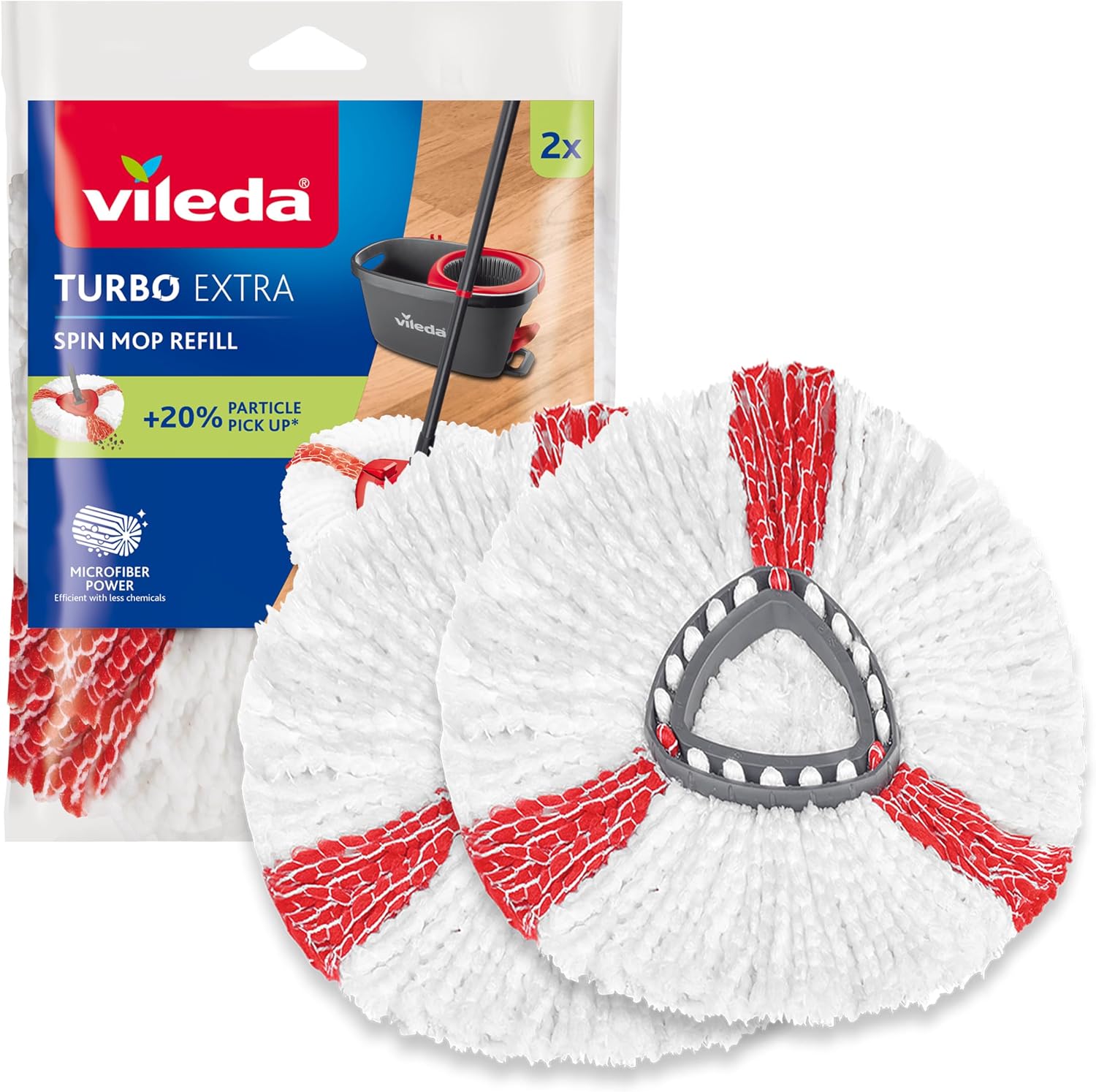Detalle de Vileda Turbo 2in1 Fiocco Ricambio (confezione da 2) per sistemi Turbo e Turbo Smart