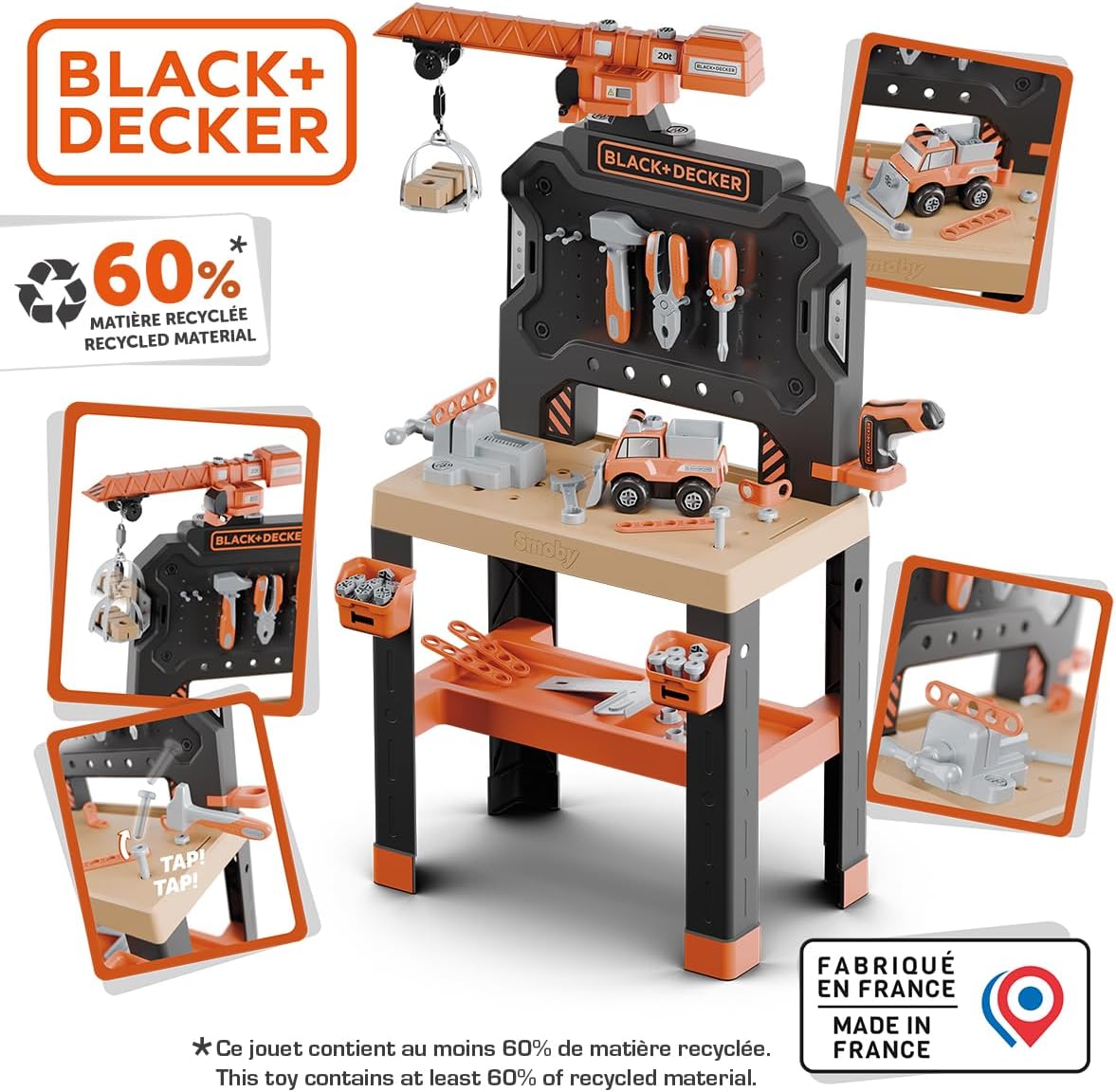 Thumbnail 2 de Smoby - Black+Decker Établi Bricolo Builder, 87 Accessoires – Fabrication Française