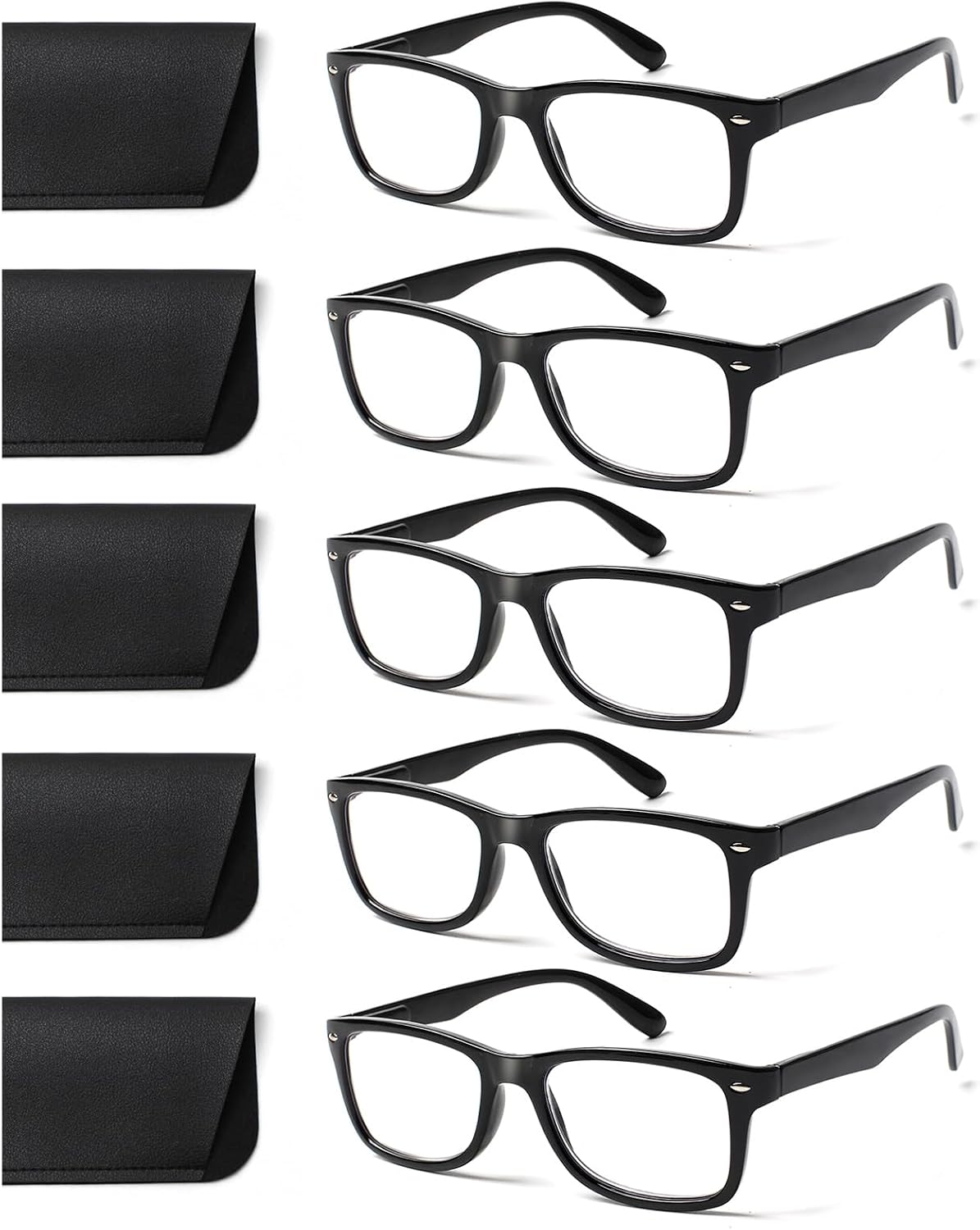 Detalle de COJWIS 5er-Set Lesebrille mit Blaulichtfilter – Federscharniere, UV400-Schutz, Kunststofffassung