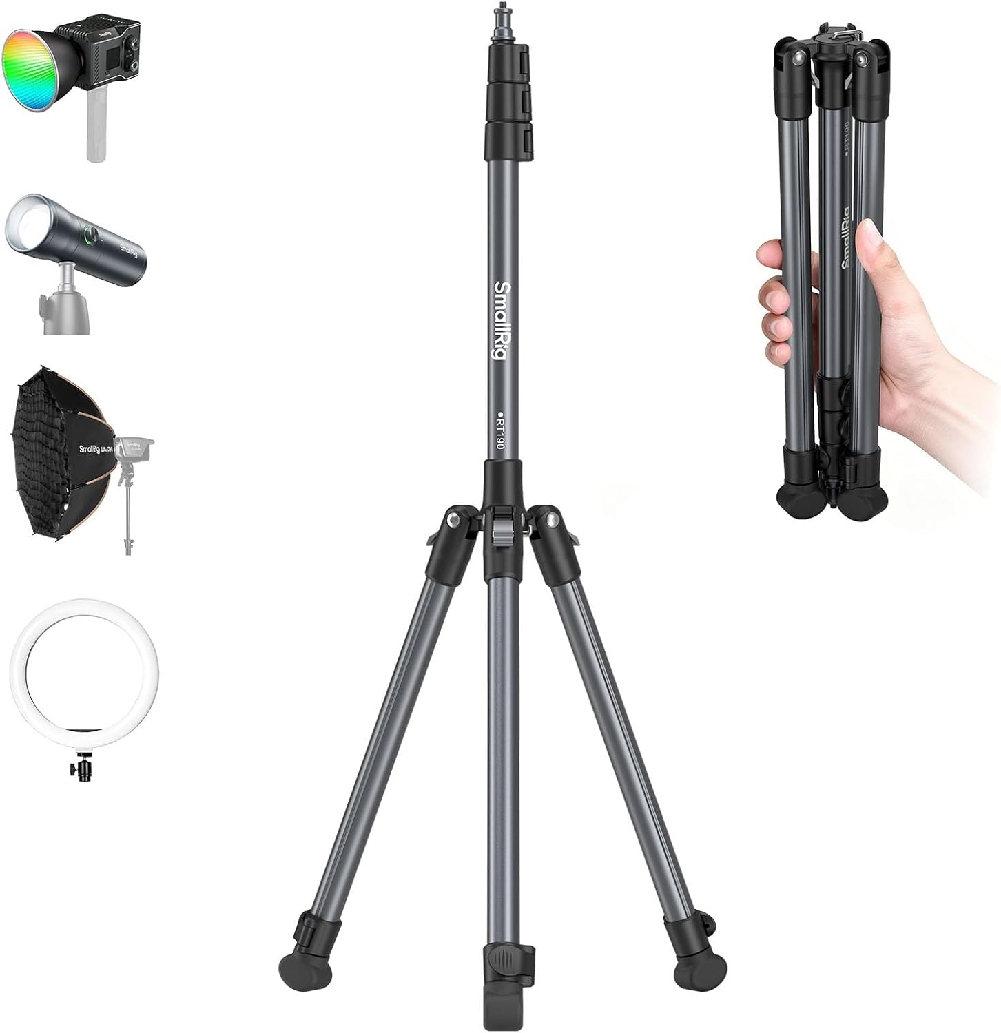 SMALLRIG 5475 treppiede per luci 190 cm pieghevole