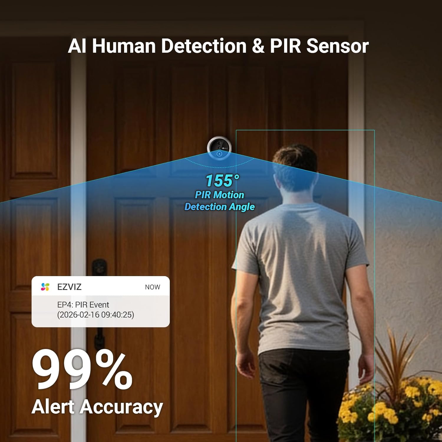 Thumbnail 4 de EZVIZ EP4 4K AI Smart Peephole Camera: Wireless Door Viewer with Facial Recognition