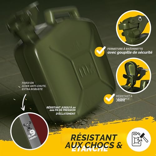 Detalle de MONZANA® 3x Jerrican essence 20L métal bec verseur – lot de 3