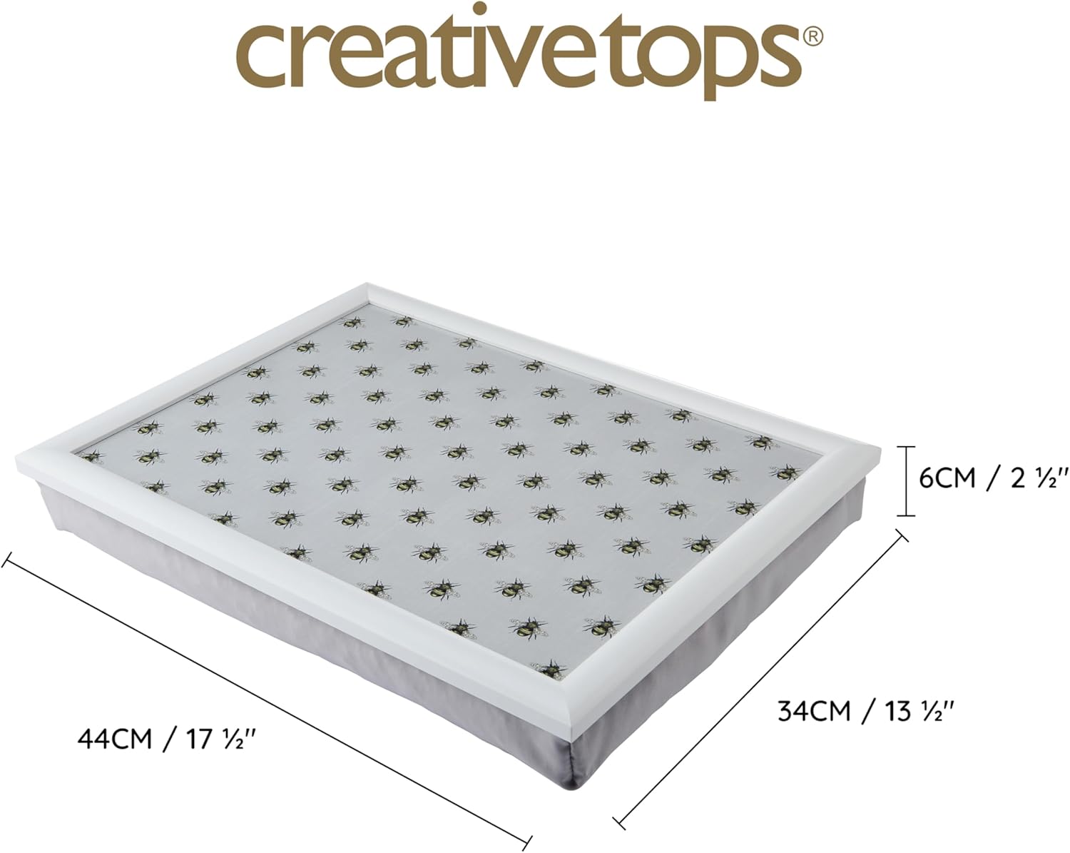 Detalle 2 de Creative Tops Bee Print Vassoio imbottito con cuscino 44 x 34 x 6 cm
