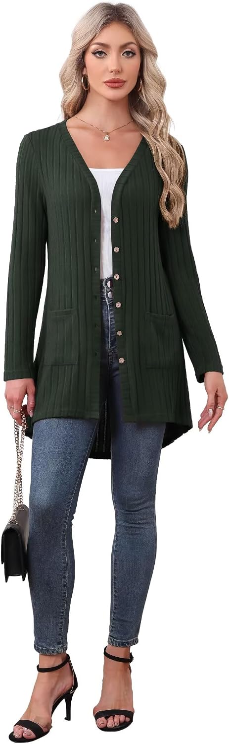Detalle 2 de YGJIEGENG Women's Cardigans: Lightweight Open-Front Knit With Pockets