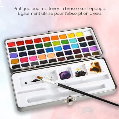Detalle de Grabie aquarelle 50 couleurs avec pinceaux de précision