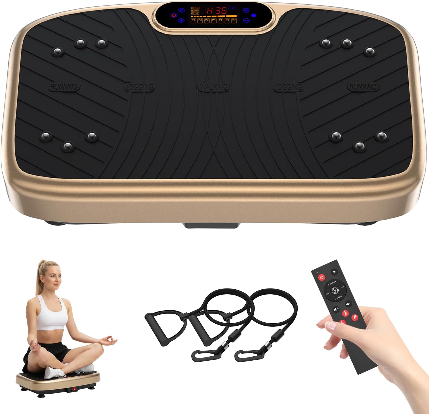 Detalle de WATEYA RC-CFM-V71(Elegant Gold) Vibration Plate, 200 Speeds & 7 Modes
