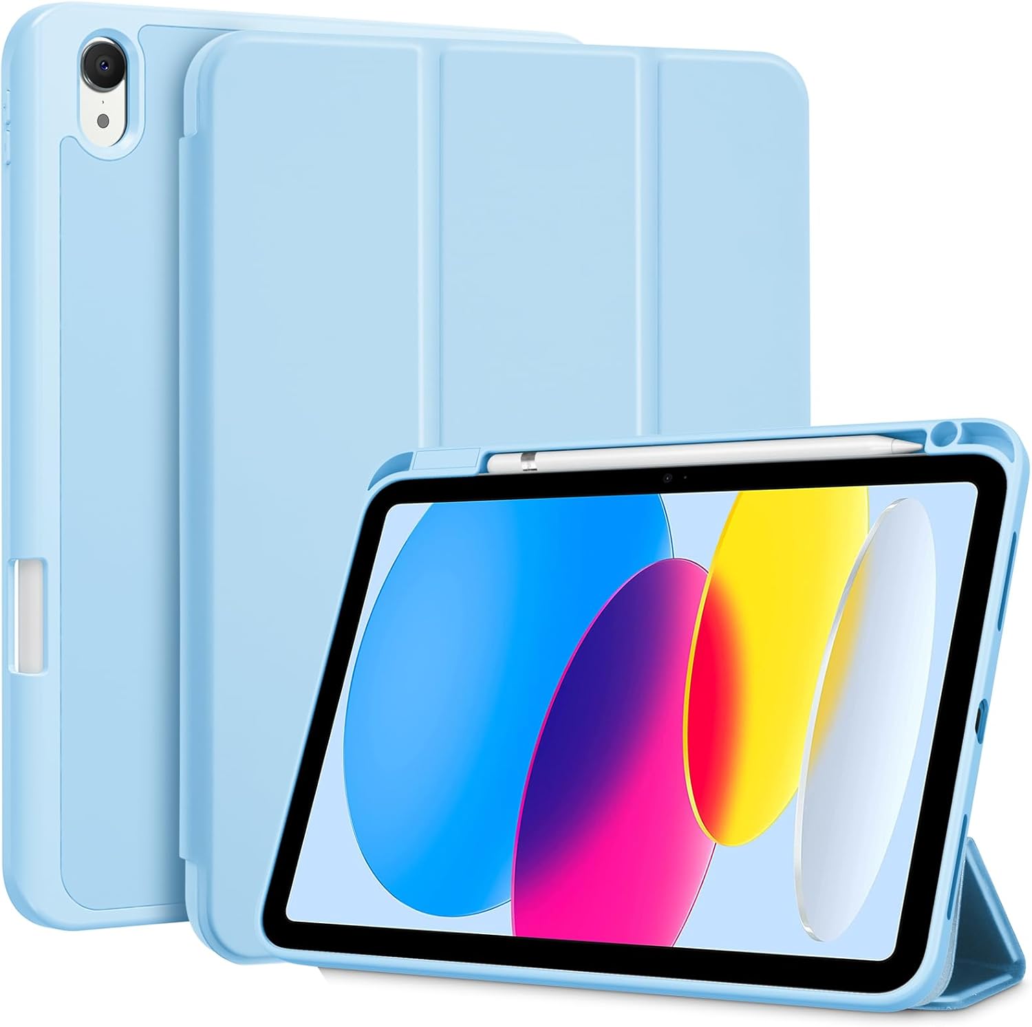 Detalle de ProCase for iPad (A16) 11th Gen 11-inch 2025 / iPad 10th Gen 10.9-inch 2022 Case with Pencil Holder in Skyblue
