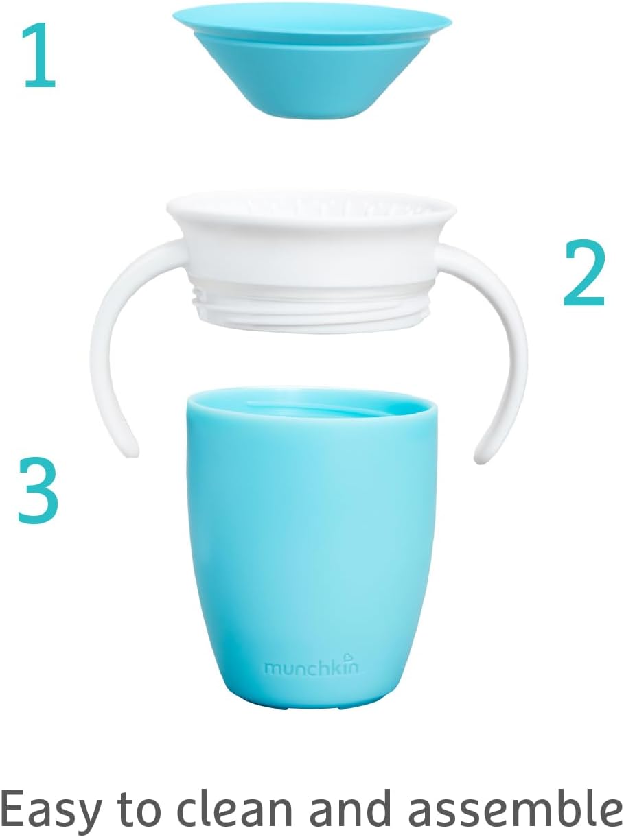 Thumbnail 5 de Munchkin Miracle 360 2 Pack Sippy Cup Set (207ml) – Leakproof, with Handles, Blue/Green