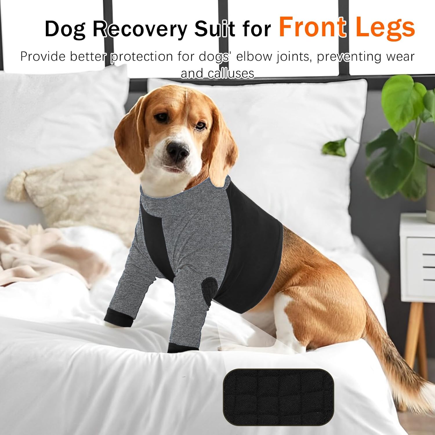 Detalle de LeLePet Dog Surgical Bodysuit: Front Leg Recovery Wear for Wound Protection