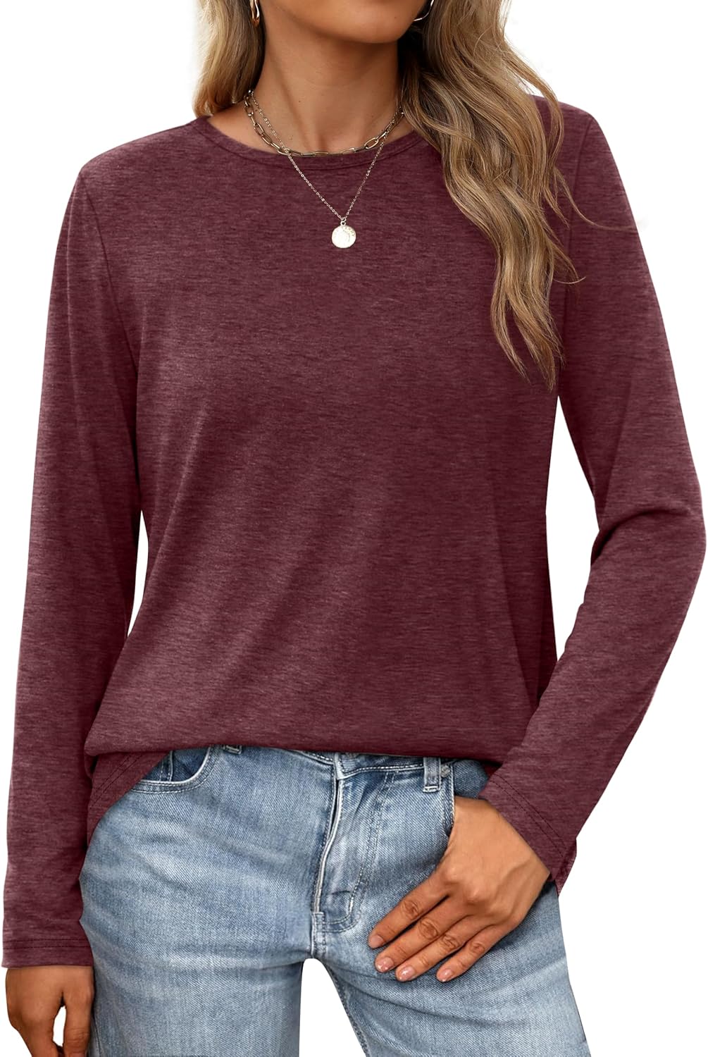 Detalle de XIEERDUO Long Sleeve Tops for Women UK – Crew Neck Sweatshirt, Autumn Stripe Edition