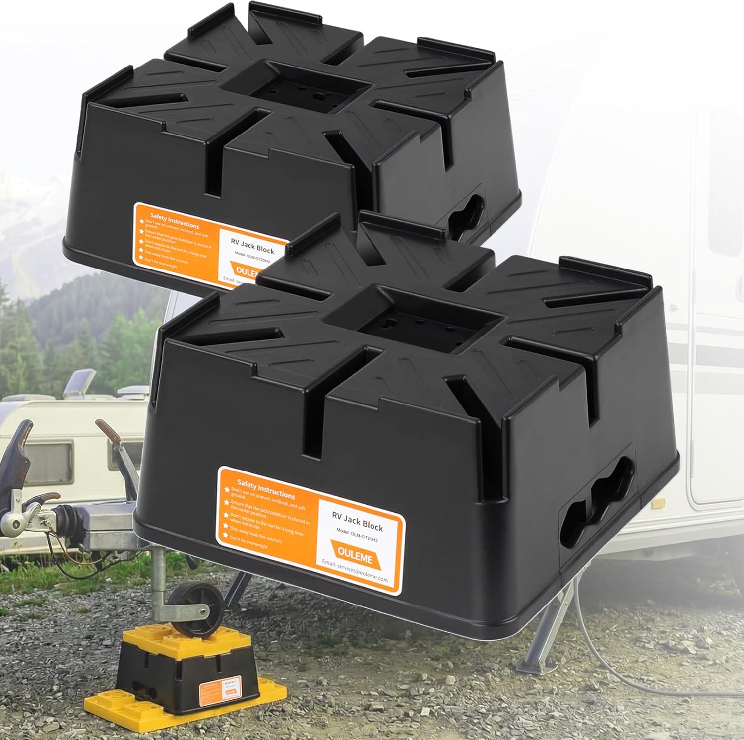 Thumbnail 6 de OULEME Heavy Duty Trailer Jack Block for RV, Camper, 5th Wheel (Supports up to 15,000 lbs)