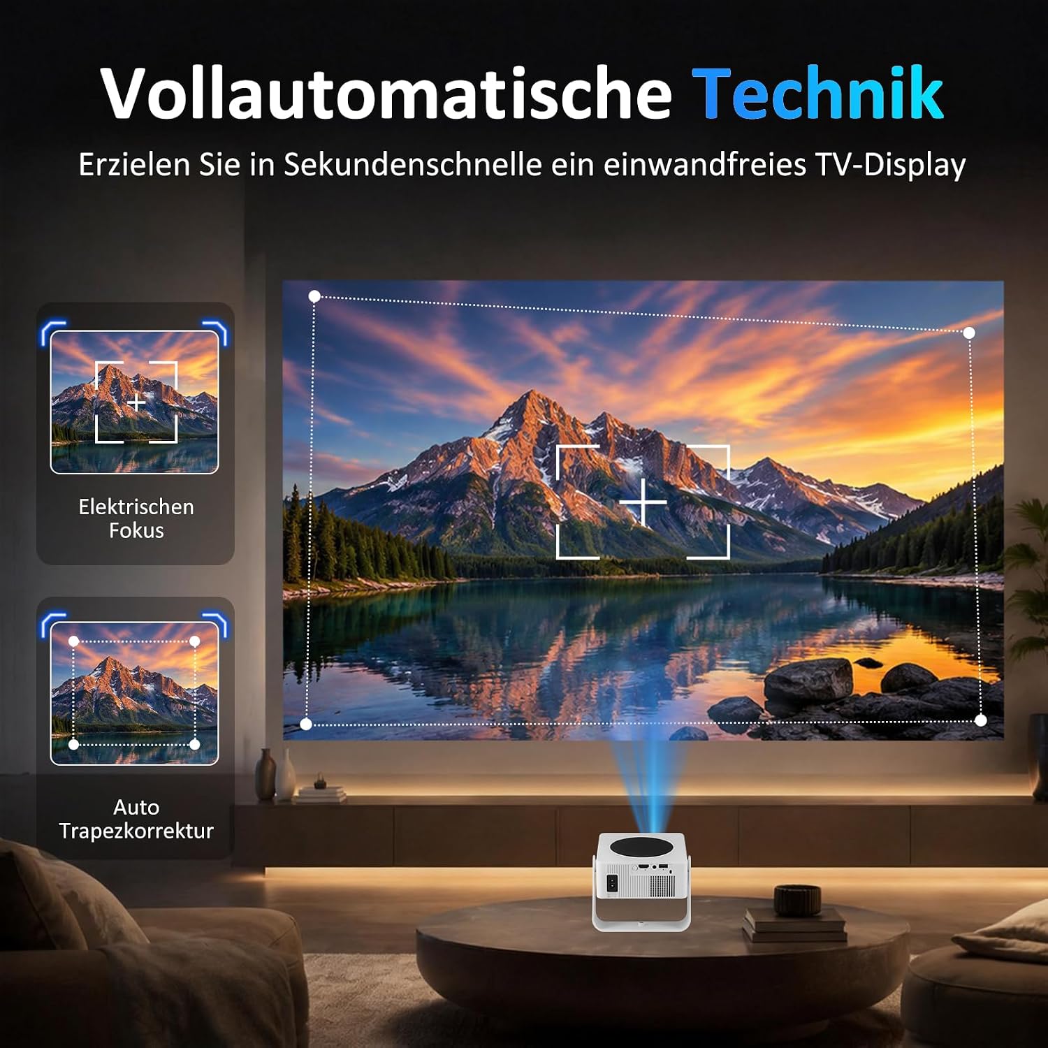 Thumbnail 6 de 2026 Neuer Smart Mini Beamer mit integriertem Android 13 – Tragbar, 4K-Decoding, Full HD 1080p