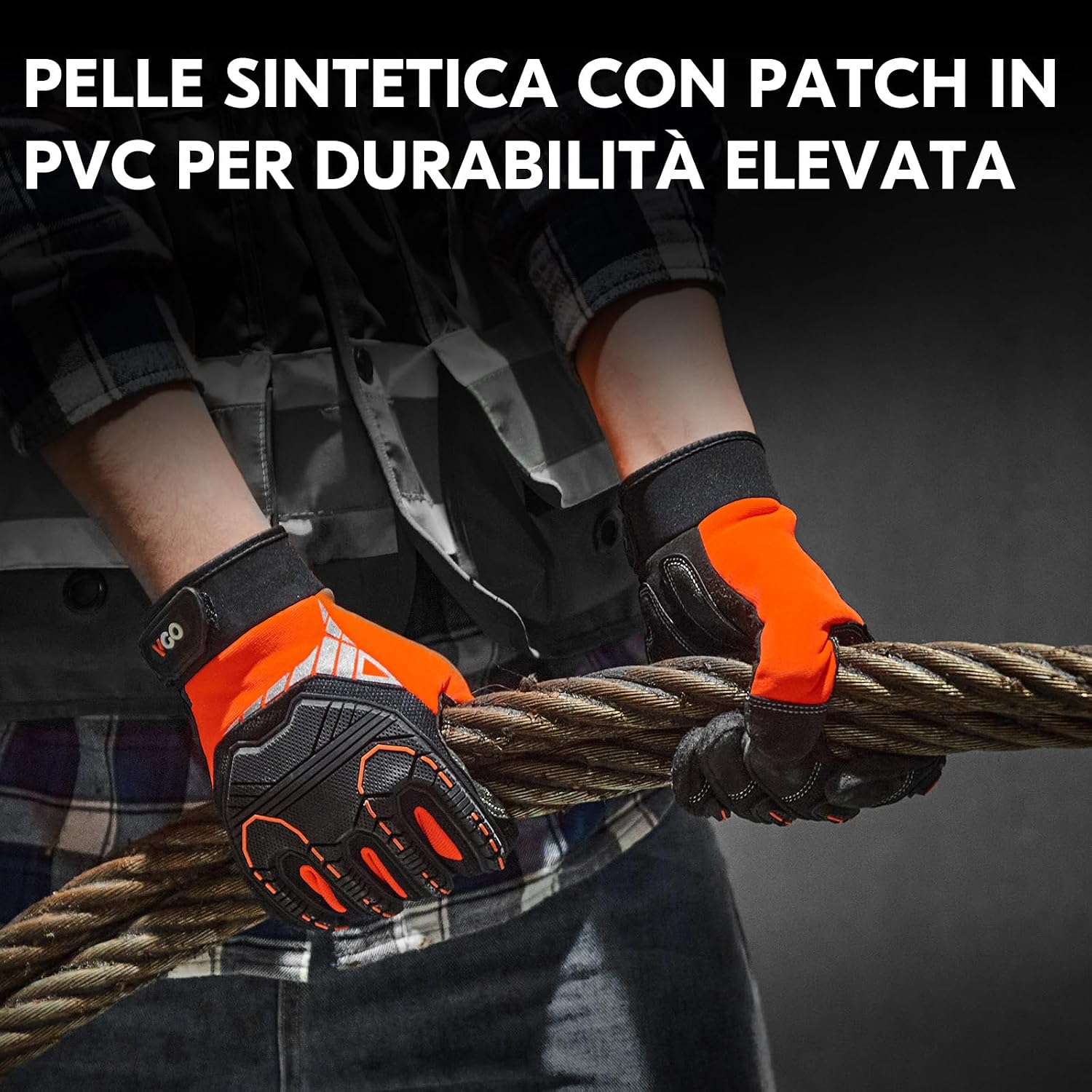 Detalle de Vgo... Guanti da Lavoro Uomo Resistenti – Protezione antivibrazioni e antiurto per uso pesante