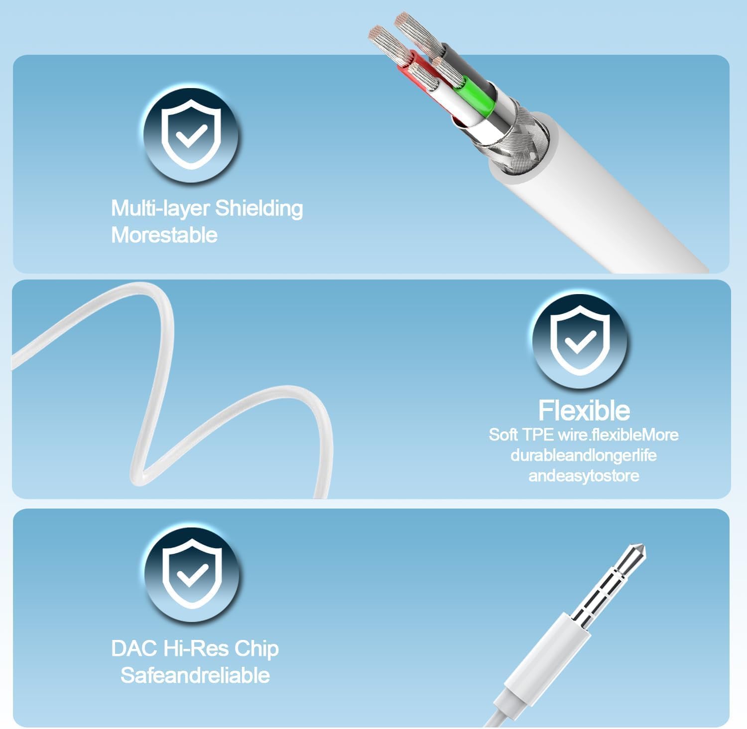 Thumbnail 3 de 2 pack d’écouteurs filaires intra-auriculaires avec micro et contrôle de volume, jack 3,5 mm (stéréo)