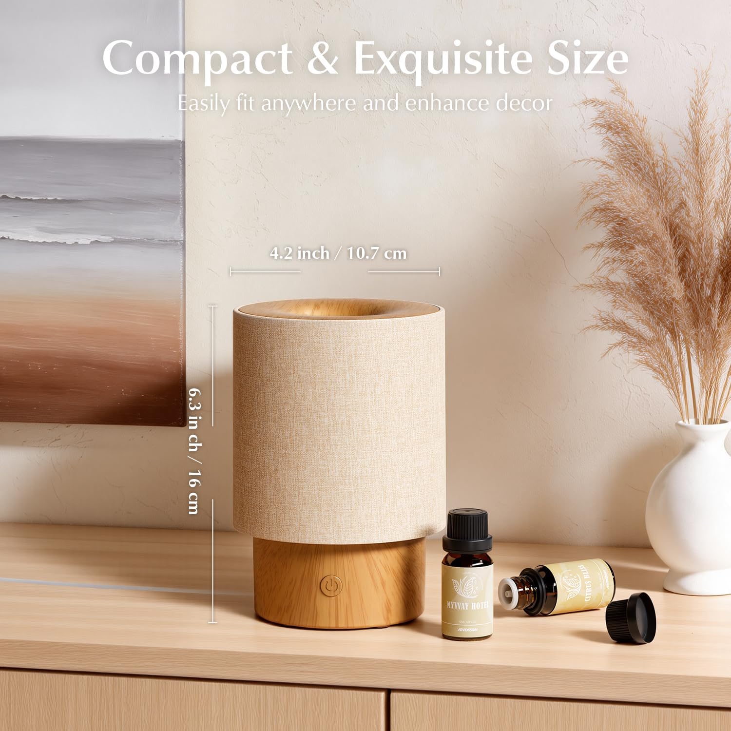 Detalle de ARVIDSSON 200315 Essential Oil Diffuser, 100 mL Ultrasonic with Fabric Cover