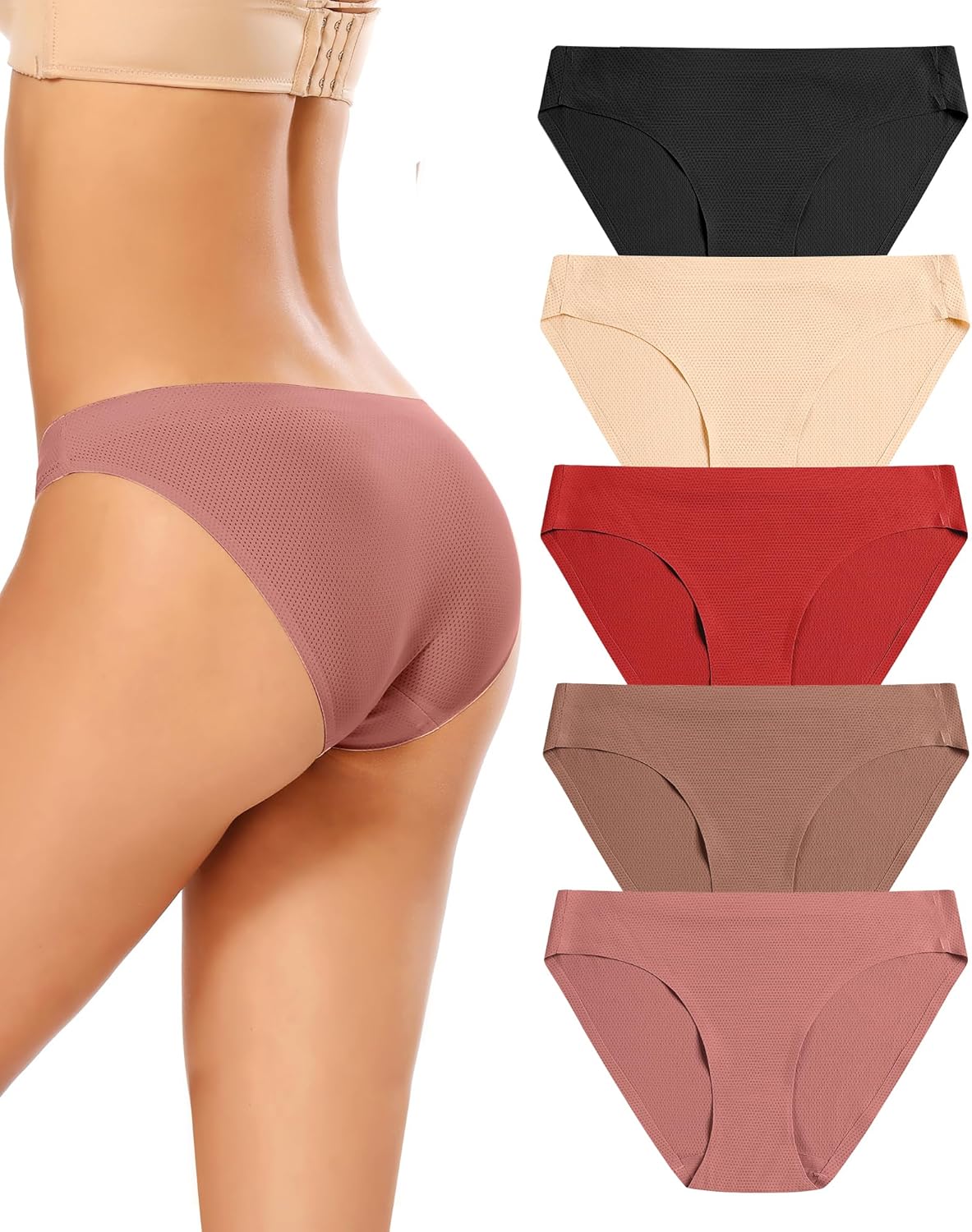 voenxe Women Bikini Underwear 5-Pack