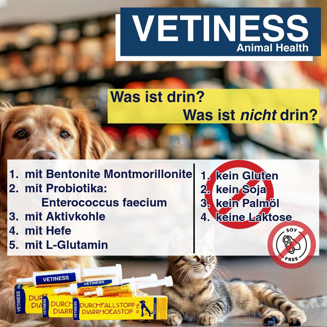 Detalle 2 de vetiness EnteroFit 60 ml Durchfallstopp Paste für Hunde