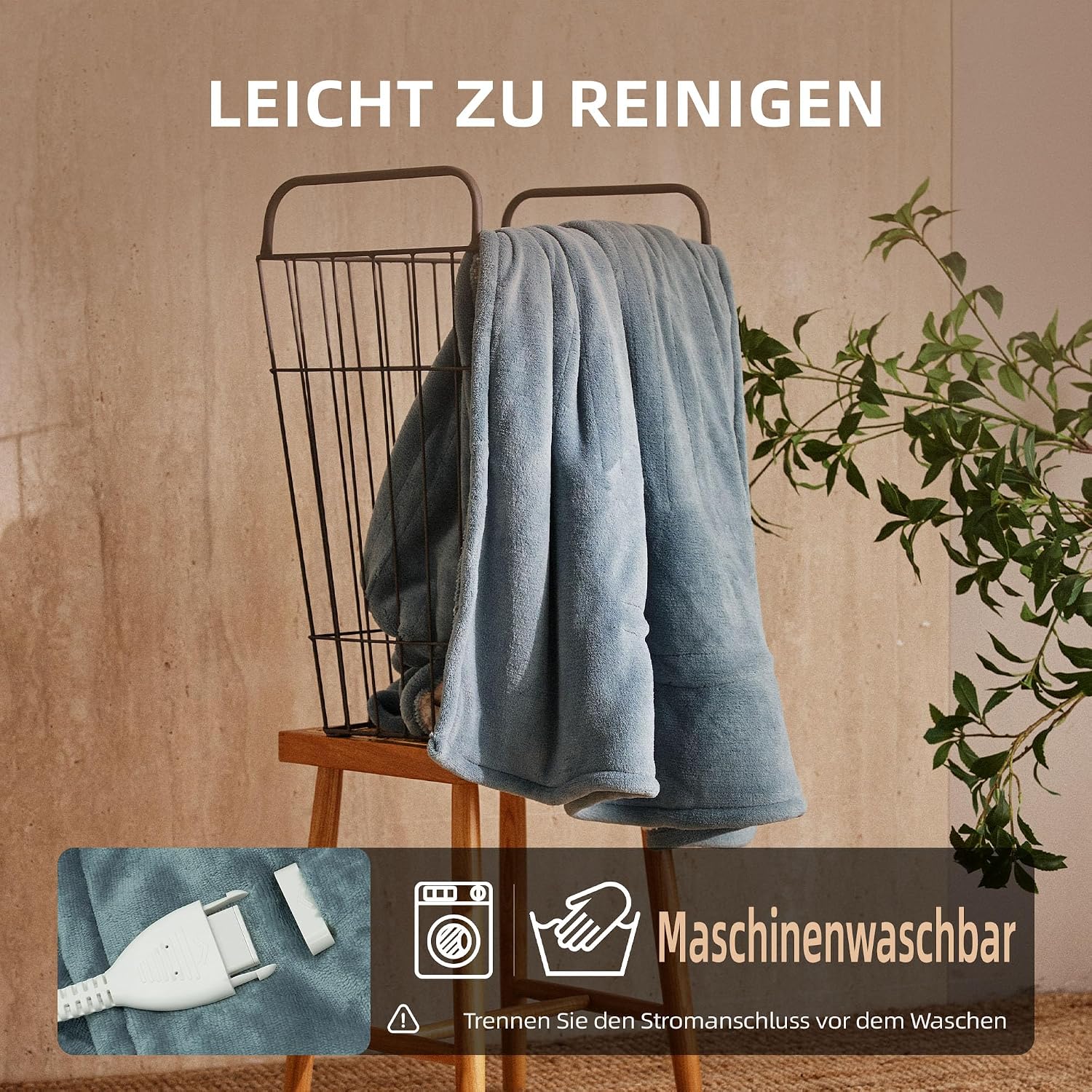 Thumbnail 3 de JET'S HOME Heizdecke 130x180 cm – Wärmedecke mit Abschaltautomatik, 6 Heizstufen und Timer