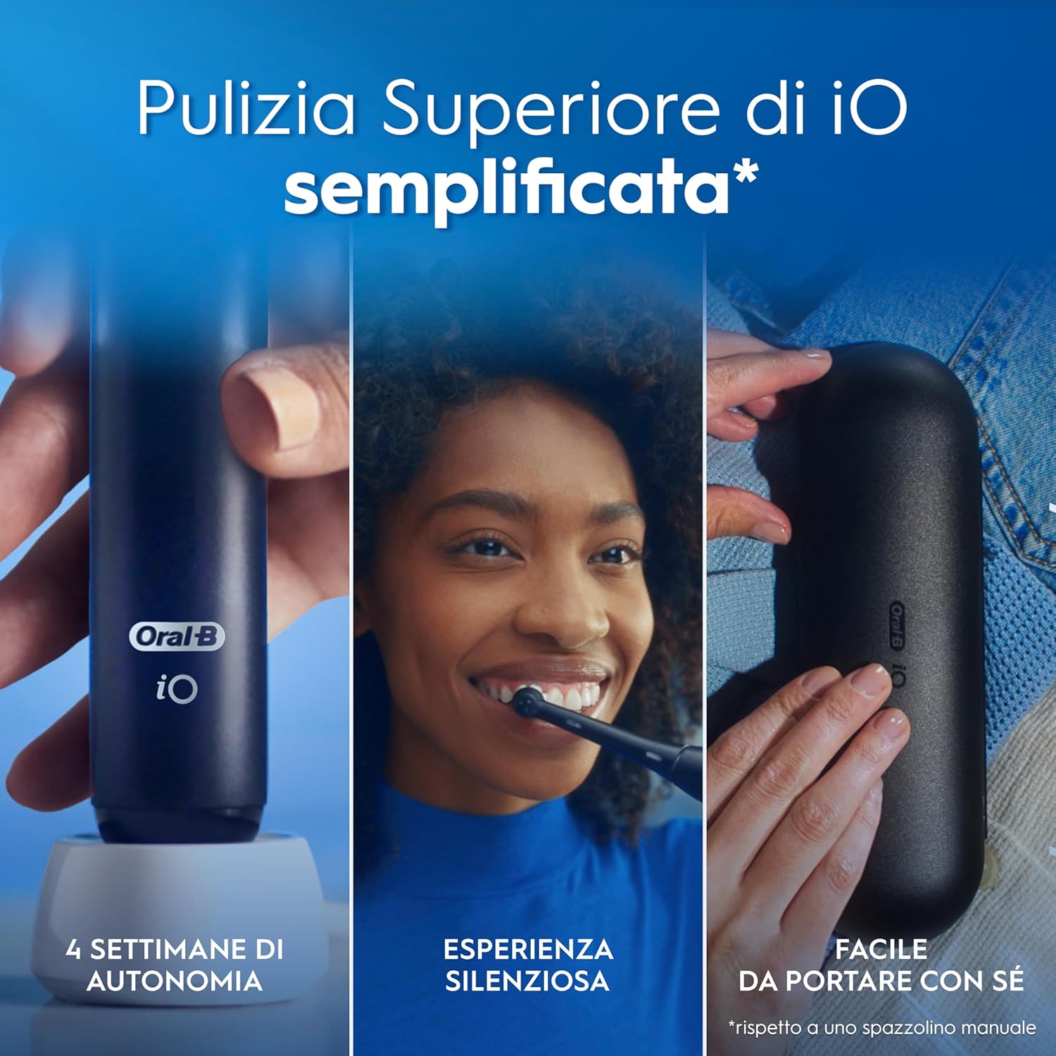 Thumbnail 5 de Oral-B iO 2 spazzolino elettrico nero con custodia e testina di ricambio 🪥