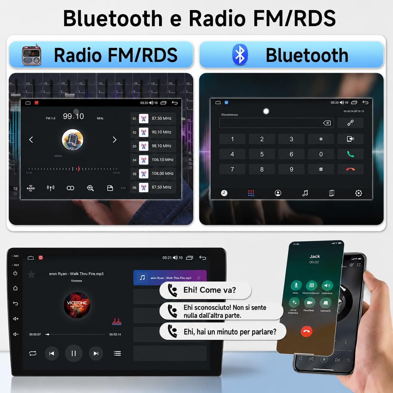 Thumbnail 6 de ACAVICA Autoradio Android 15 4+64GB per Opel Corsa D/Astra/Zafira/Vivaro (8" HD, Split Screen, CarPlay/Android Auto) Nero