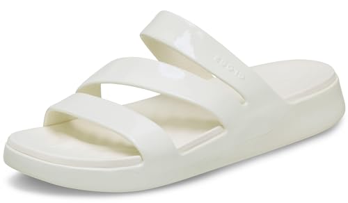 Detalle de Crocs Getaway Patent Strappy Sandalias Mujer, color Tiza (42/43 EU)