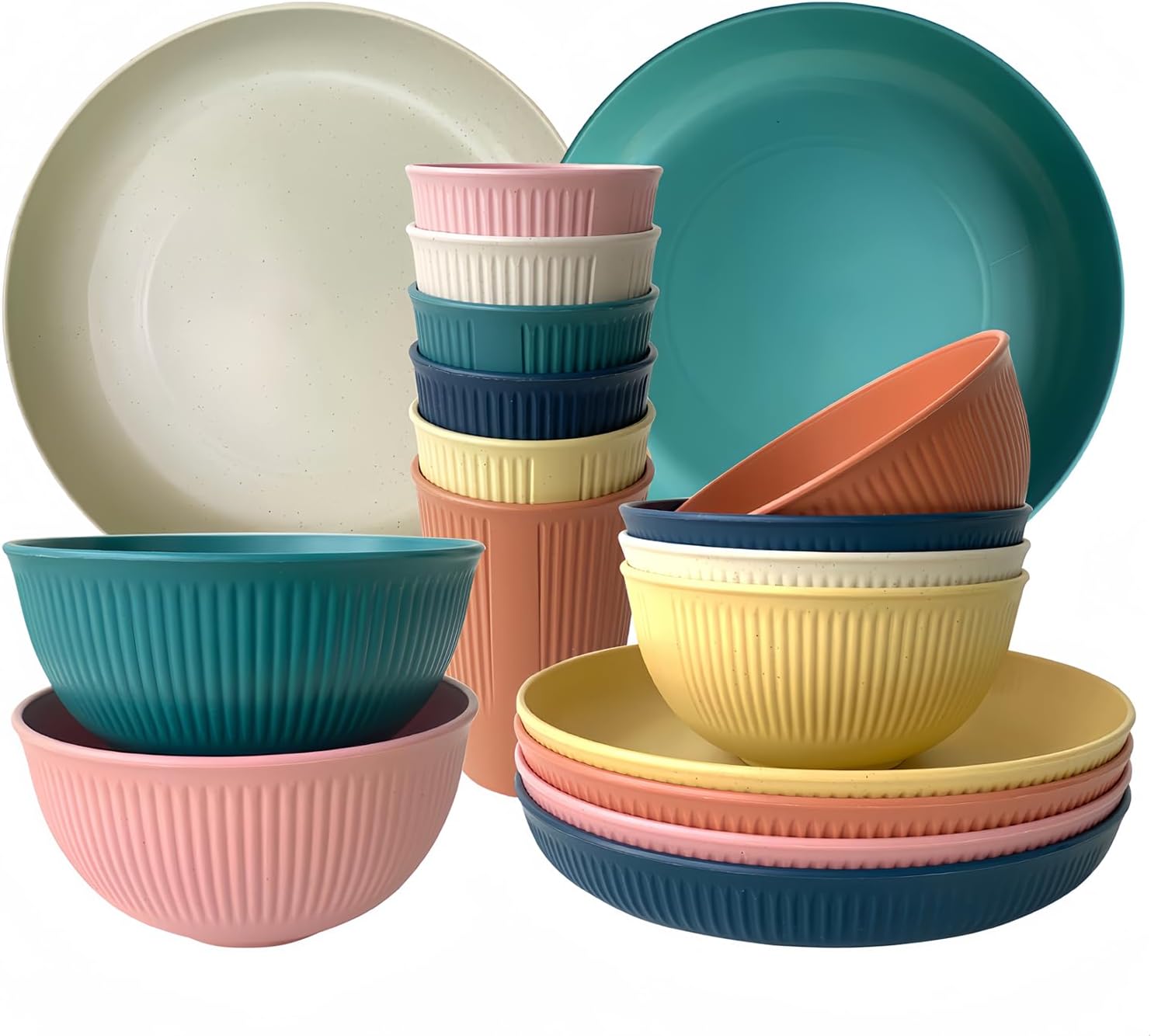 Thumbnail 6 de Camping Plates Unbreakable Dinner Set for 6