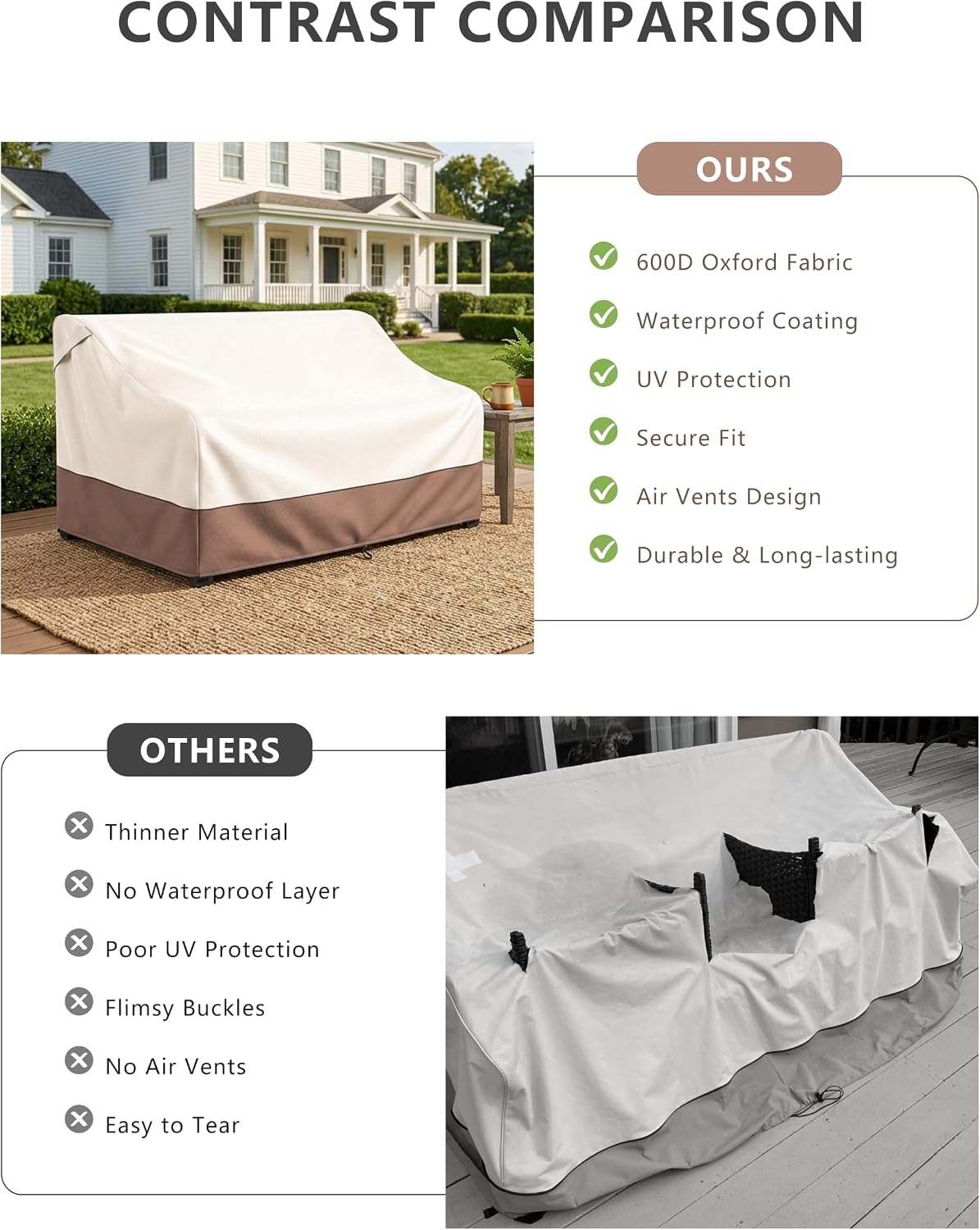 Thumbnail 6 de Okcool Patio Sofa Cover, 3-Seater