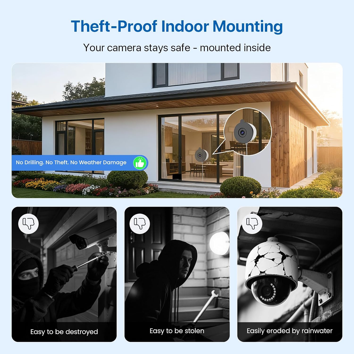 Detalle de Akinguar 2K 3MP Window Camera for Flats & Home Security