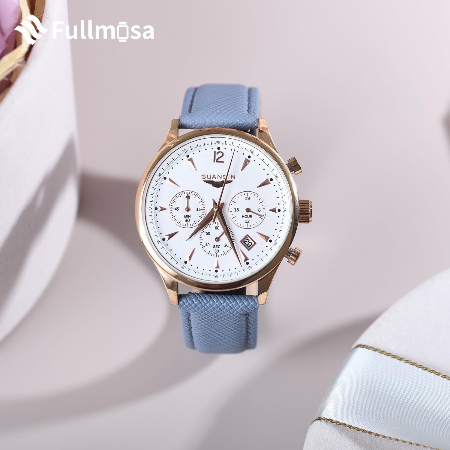 Detalle de Fullmosa 20 mm Uhrenarmband aus Leder – kompatibel mit Samsung Galaxy Watch (7/6/5/4), Watch6 Classic & Garmin Vivoactive/Venu SQ