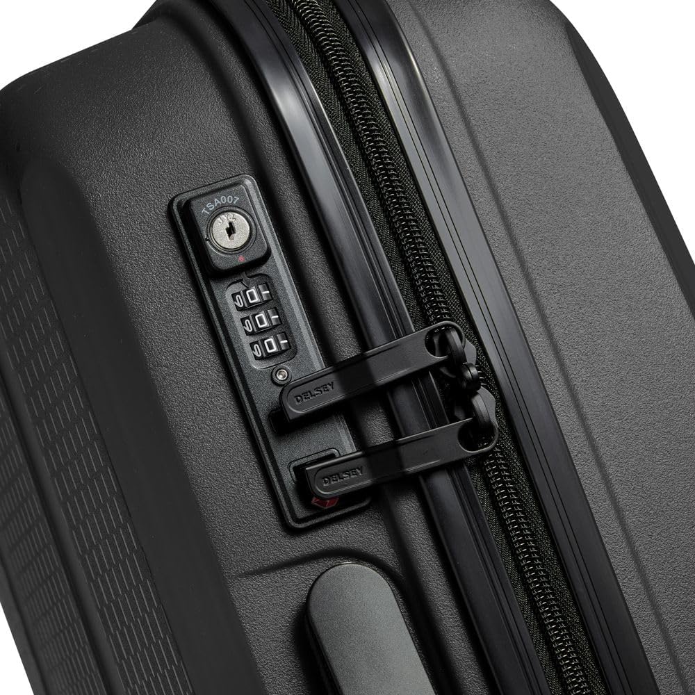 Detalle de DELSEY PARIS Belmont Plus MR (Materiale Riciclato) Valigia rigida cabina 55 x 40 x 20 cm, 33 L, S Slim, Nero
