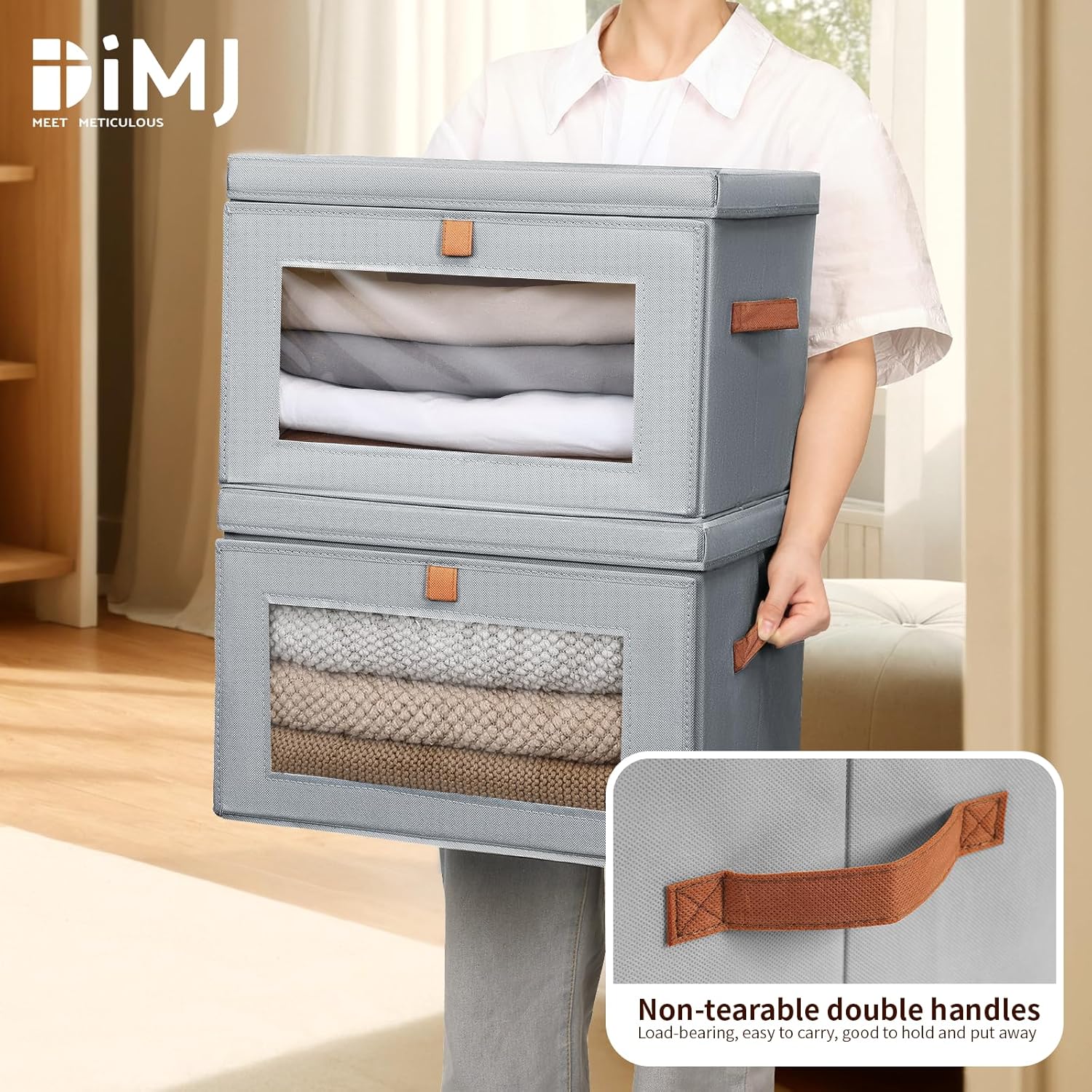 Thumbnail 5 de DIMJ Storage Bins with Lids - 4 Pack Large Fabric Closet Organizer