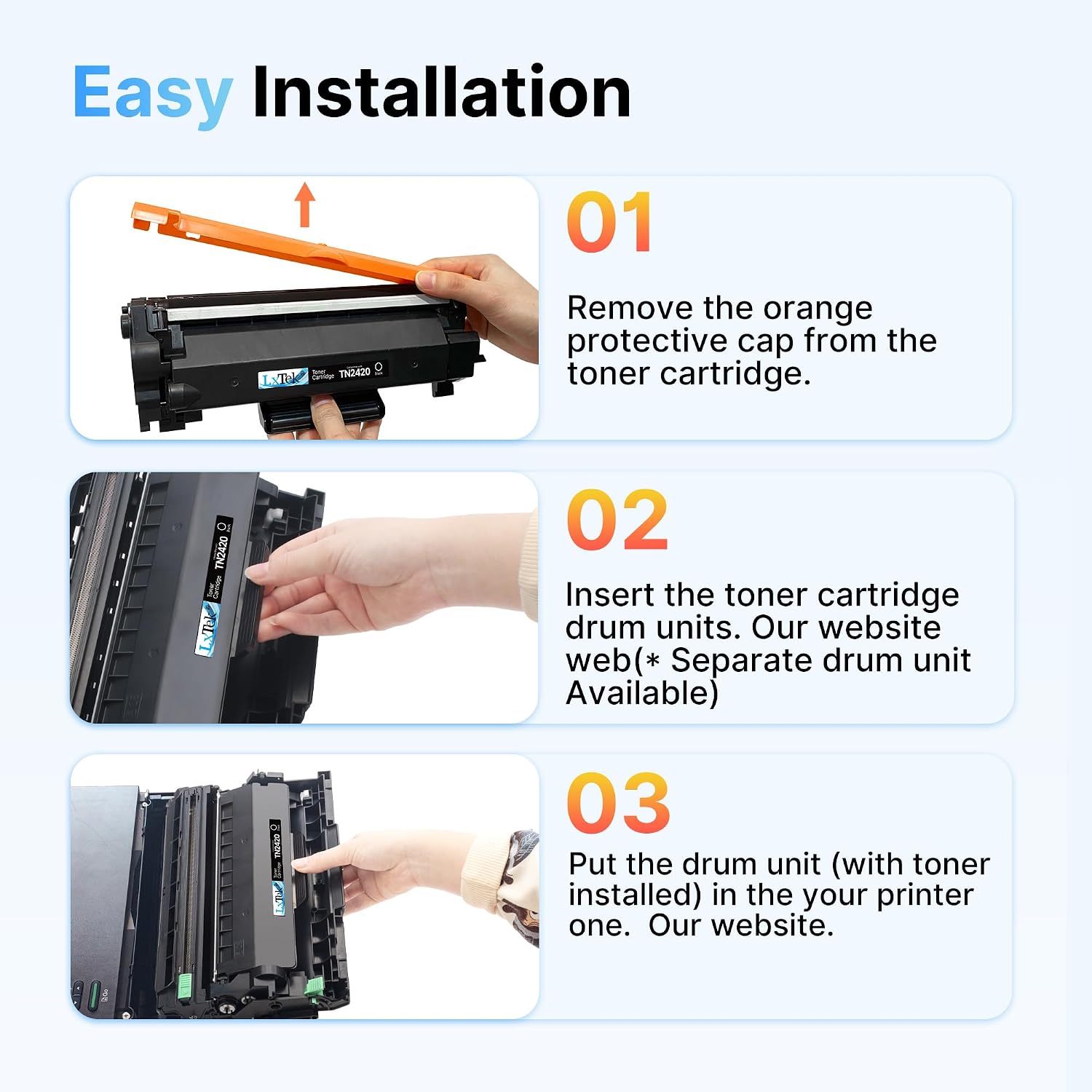 Detalle 2 de LxTek DR2400 Tamburo Nero compatibile per Brother DR-2400 e TN-2420 – 12.000 pagine