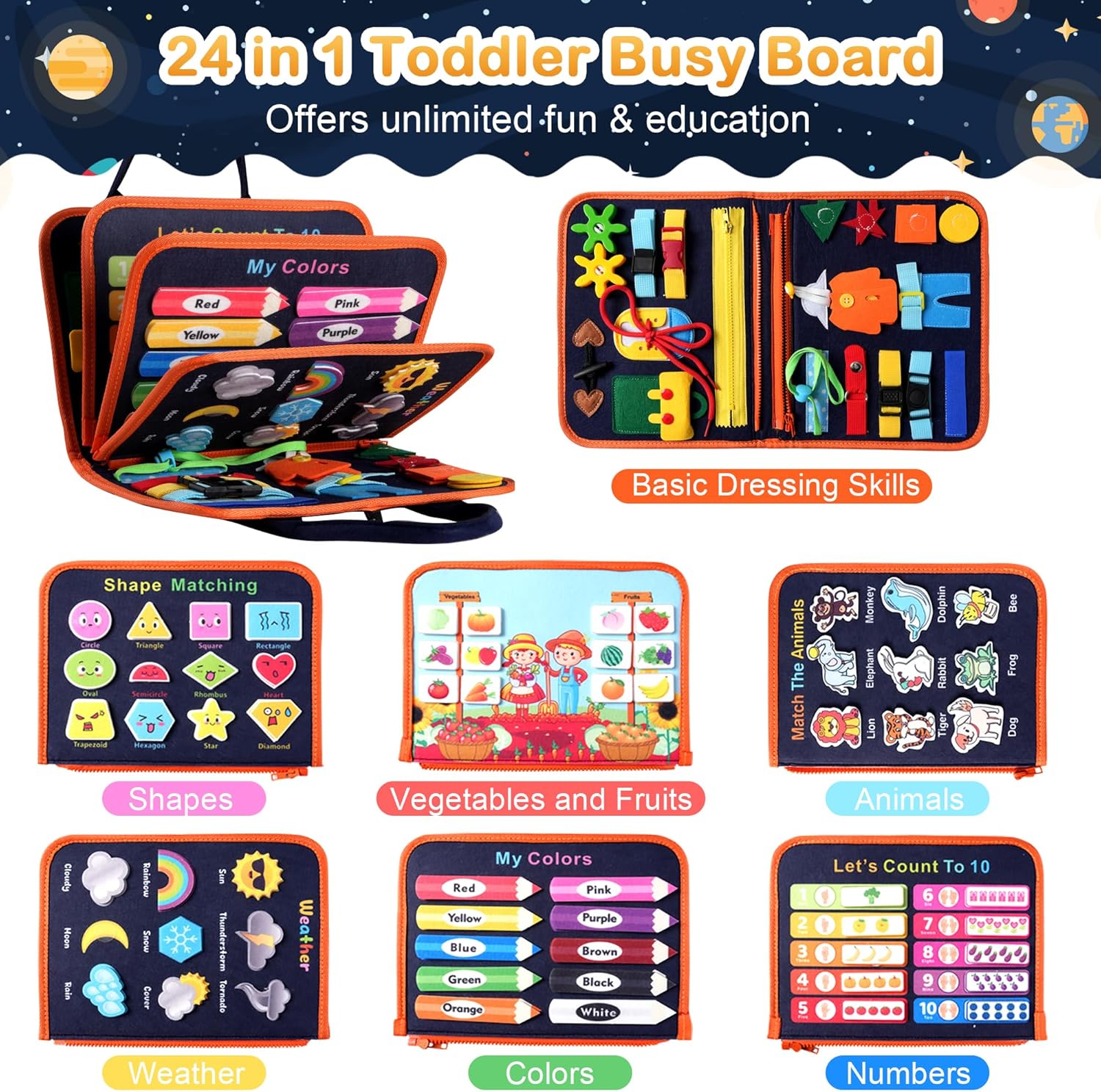Thumbnail 1 de Toddler Busy Board Montessori Toys for Toddlers 1-3