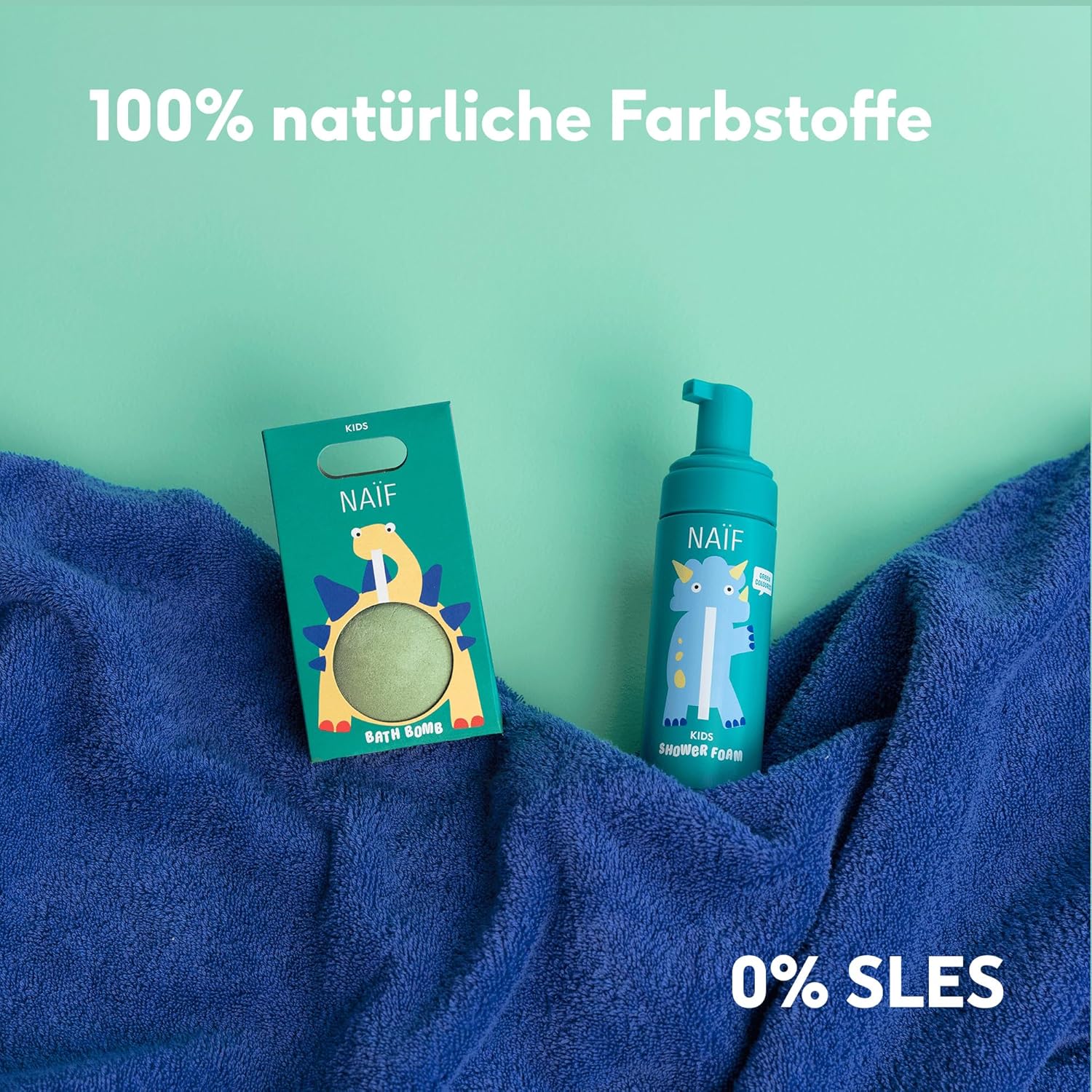 Detalle de Naïf Bunter Duschschaum für Kinder – Farbenfroher Duschspaß, 150 ml