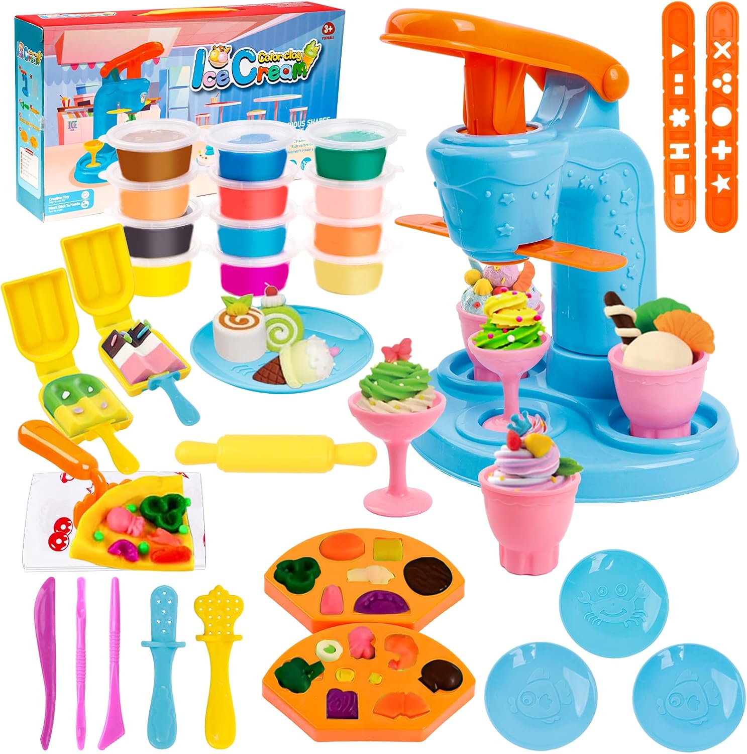 Thumbnail 6 de JoiTale Knete Set für Kinder – 42-teiliges Eiscreme-Set mit Knete-Zubehör (für 3–10 Jahre)