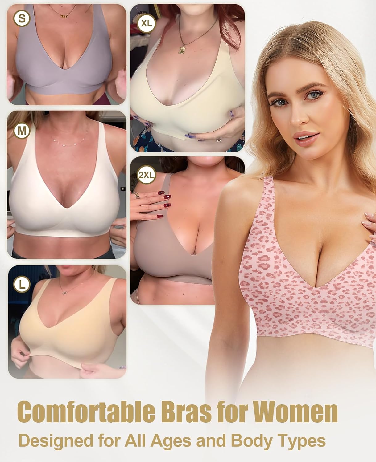 Thumbnail 4 de VRCOMFY Jelly Wireless Deep V Push Up Seamless T-Shirt Bra with Adjustable Straps