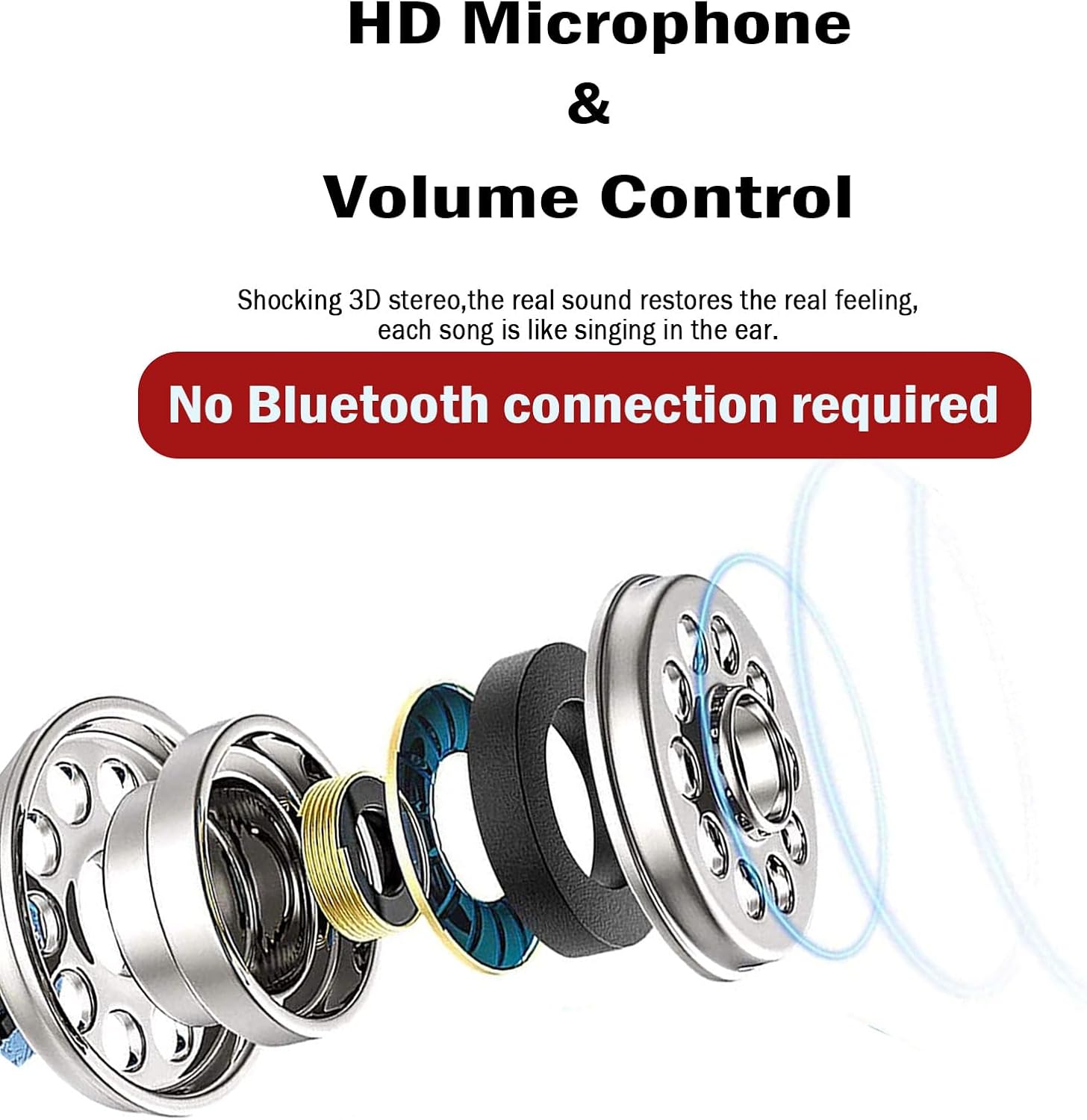 Thumbnail 1 de USB-C Wired Earphones with Mic & Volume Control – in-ear Type C headphones for iPhone, Samsung, iPad and more