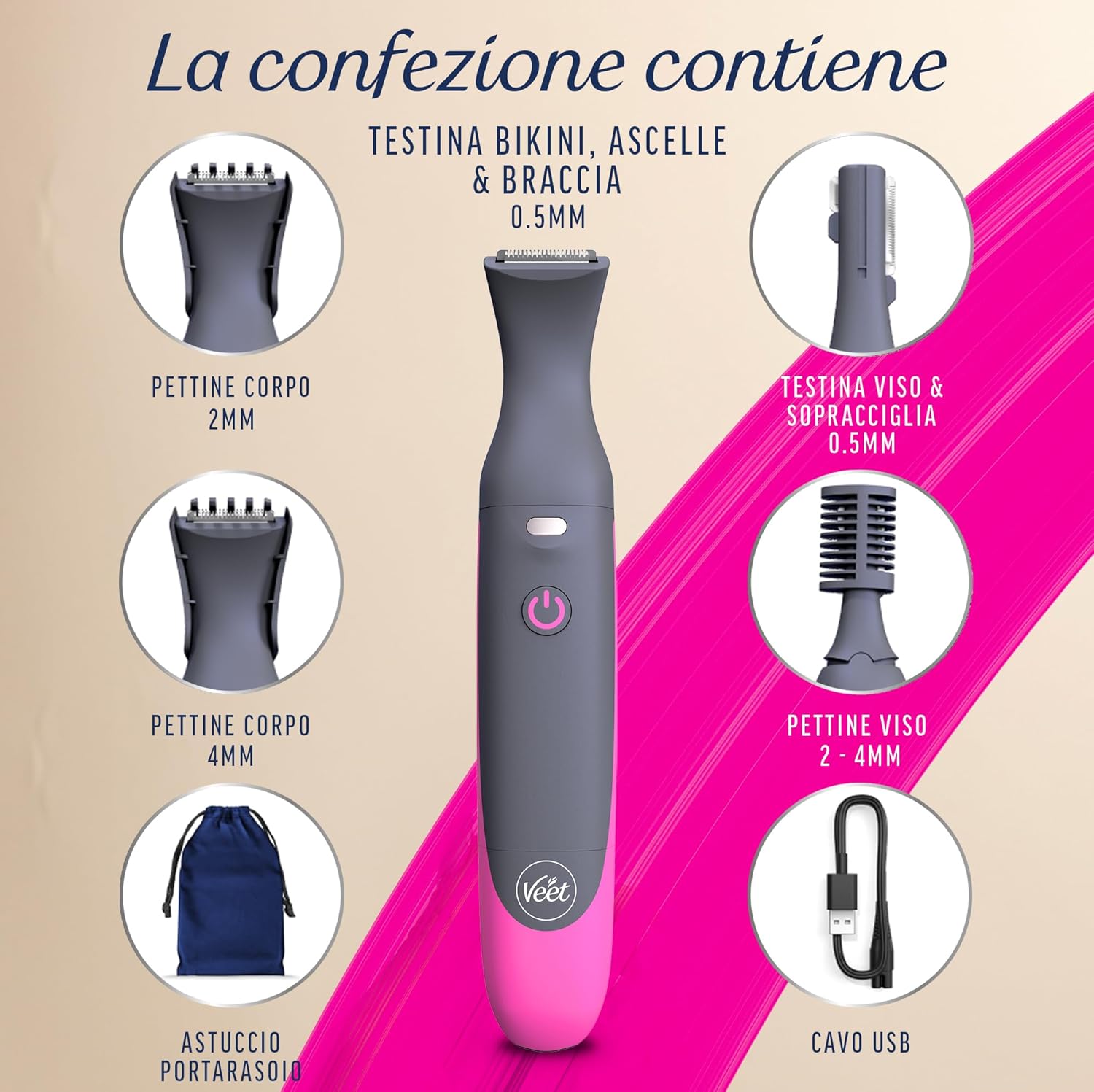 Thumbnail 6 de Veet Expert Trimmer rasoio elettrico 2 testine 🪒