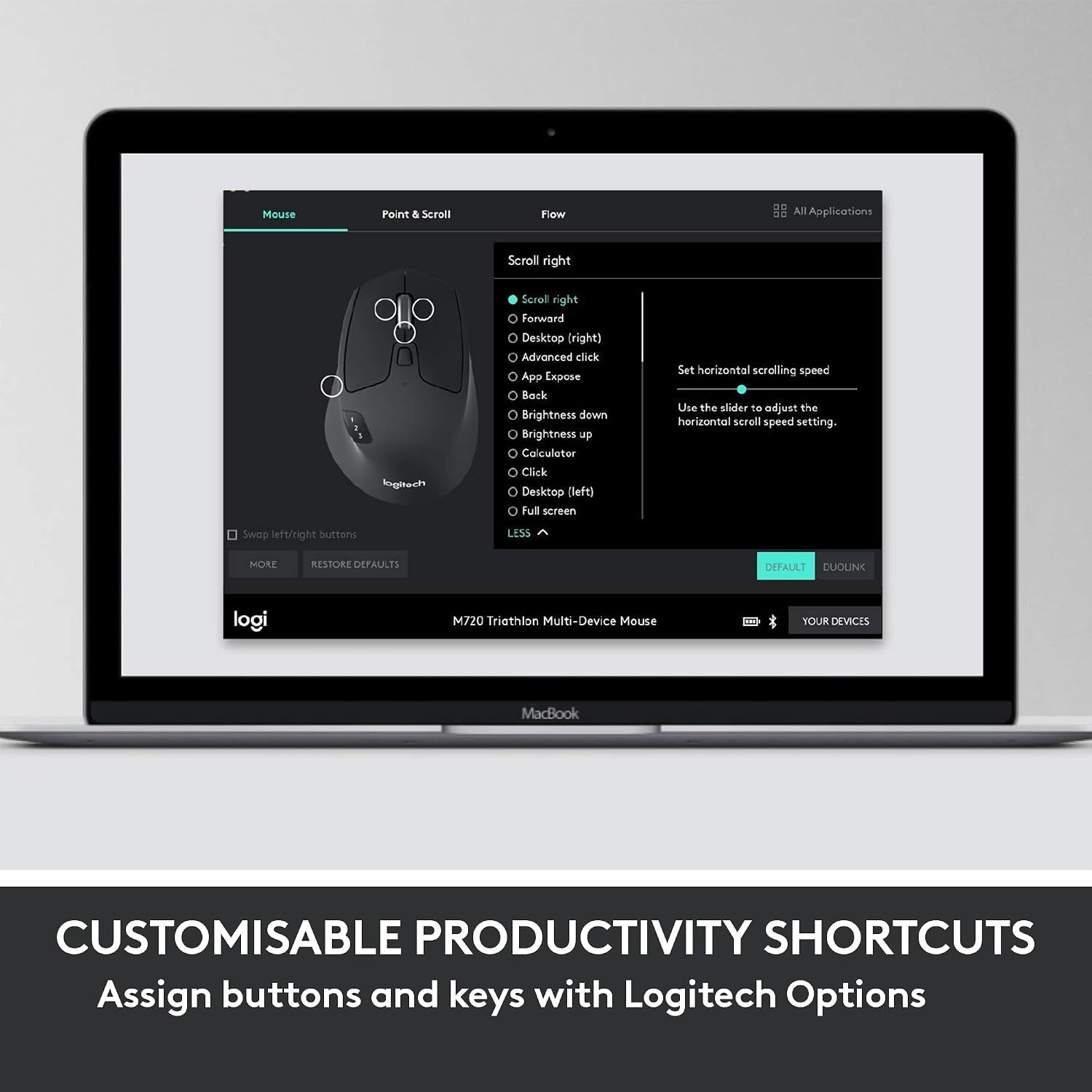 Detalle 1 de Logitech MK850 Performance Wireless Keyboard and Mouse Combo, Graphite