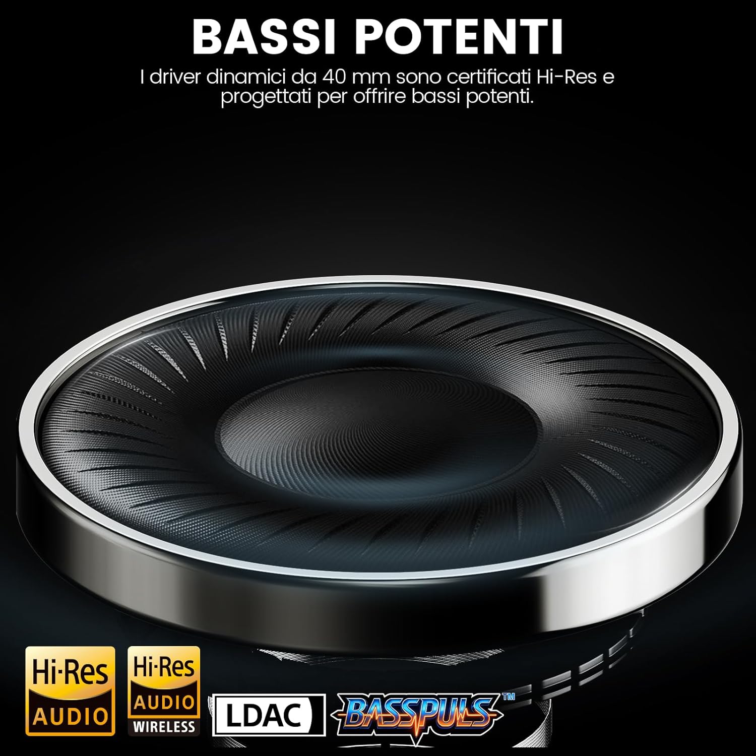 Thumbnail 1 de 1Mii AI Y8+ Cuffie Bluetooth over-ear con ANC ibrida, LDAC e traduzione IA