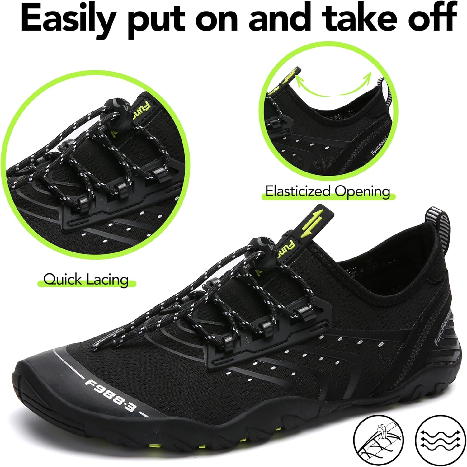 Thumbnail 2 de SAGUARO Badeschuhe – Aquaschuhe Strandschuhe Surfschuhe für Damen, Herren und Kinder (Gr. 35–48)