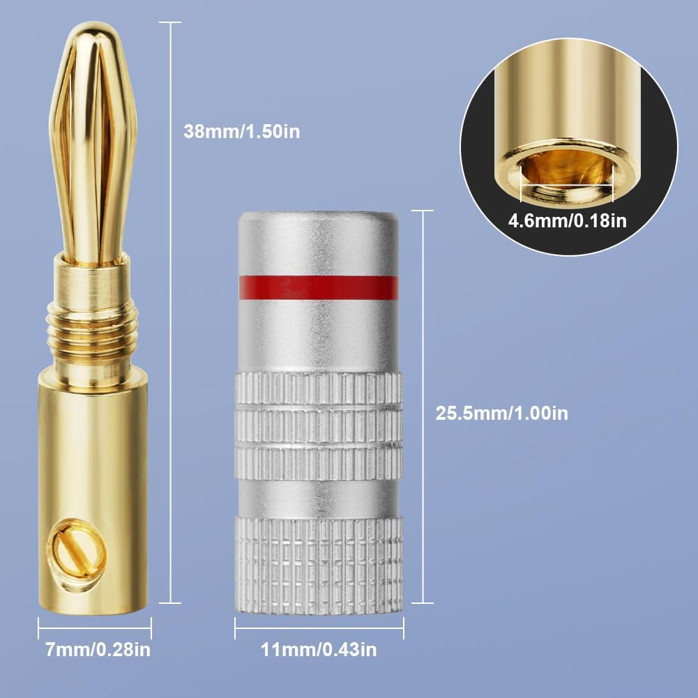 Detalle 2 de Aolso Clavija Banana Conectores Altavoces 24K