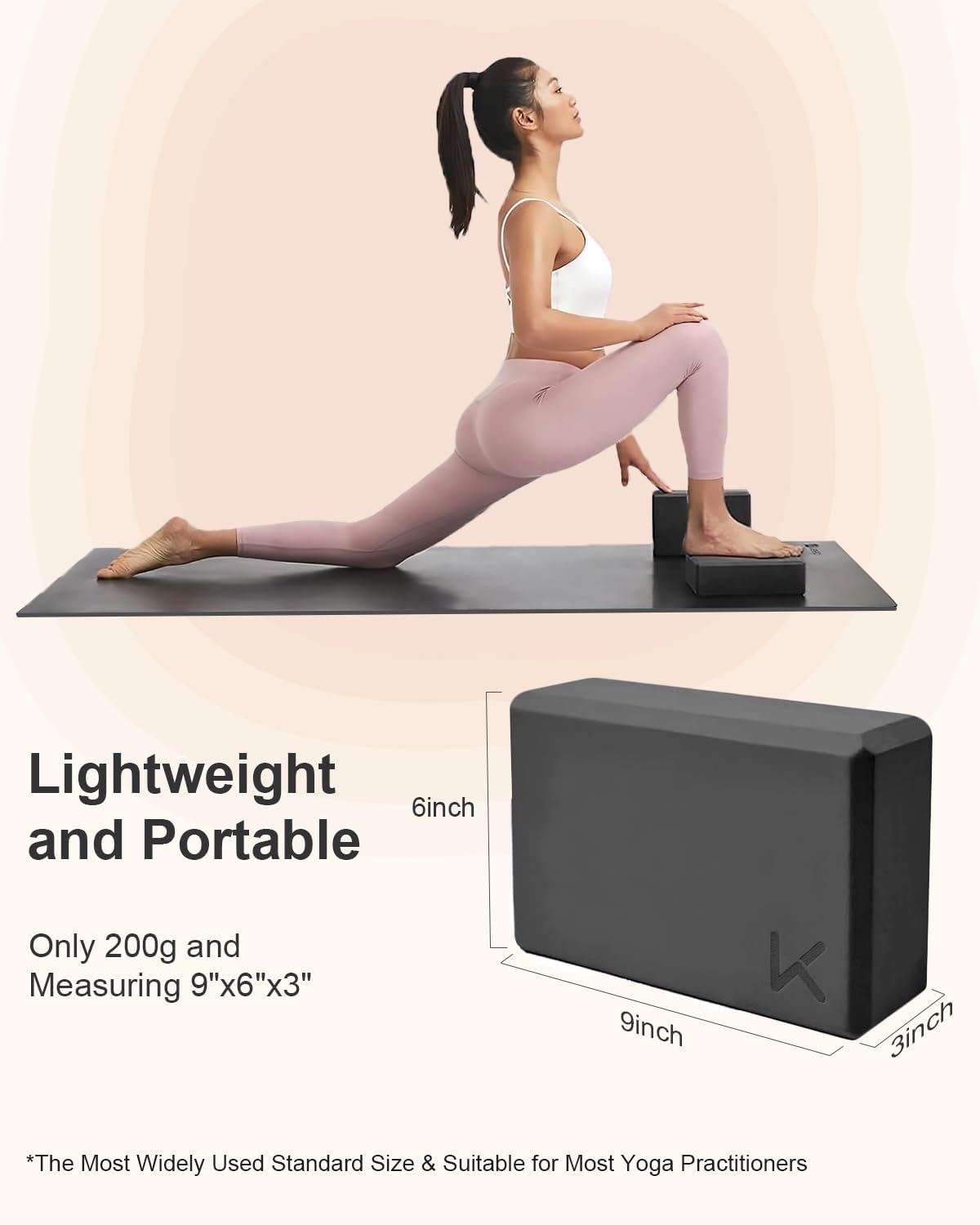 Detalle de KEEP Yoga Blocks, 2-Pack High-Density EVA Foam with Textured Surface